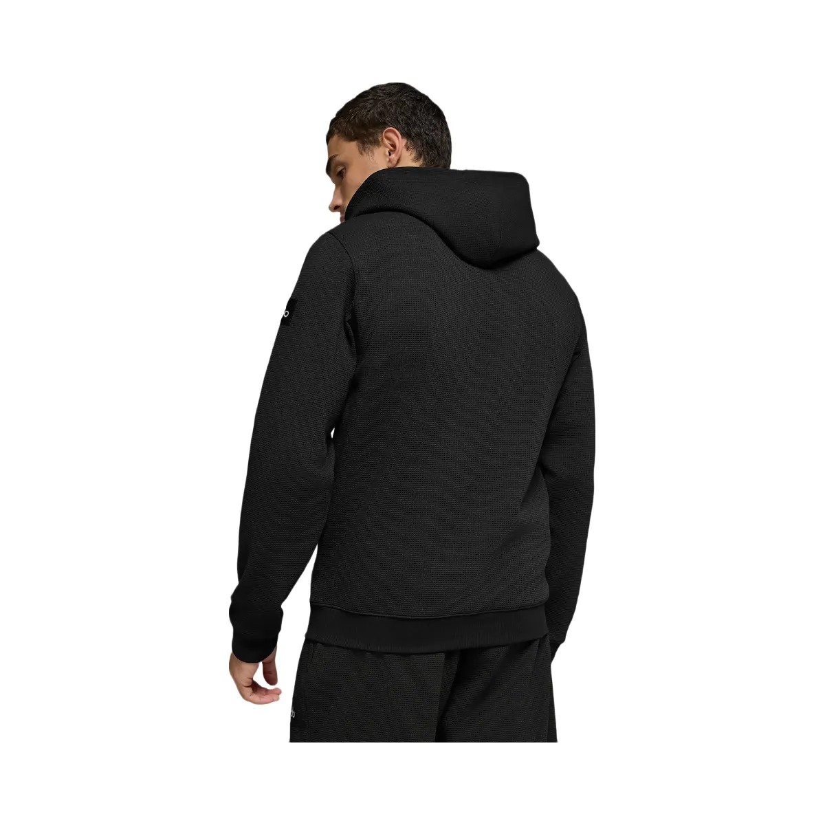 Alo Men's Waffle Lounge Hoodie - Black - HypeFly India View 3
