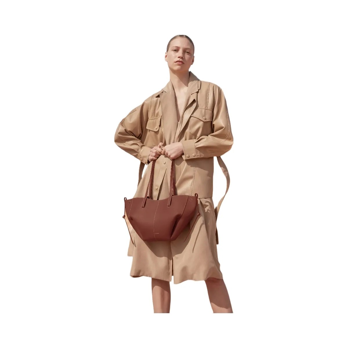 Polene Cyme Mini Textured Cognac - HypeFly India View 3