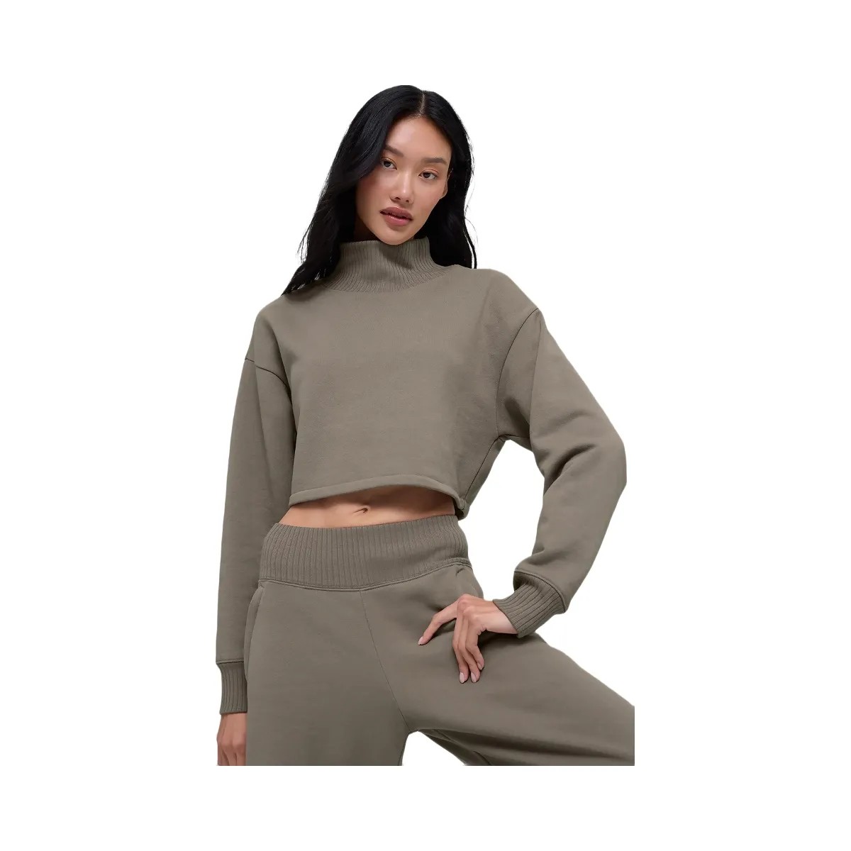 Alo Women's Cropped Serenity Coverup - Light Cocoa - HypeFly India View 1