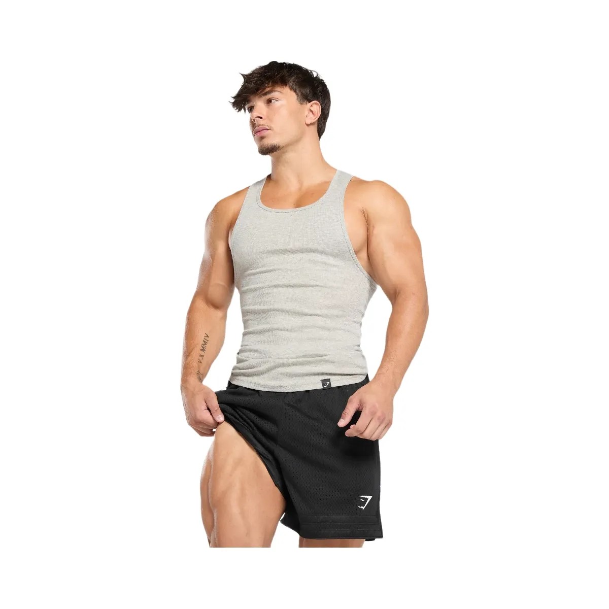 Gymshark Campus Mesh Shorts - Black/White Logo - HypeFly India View 5