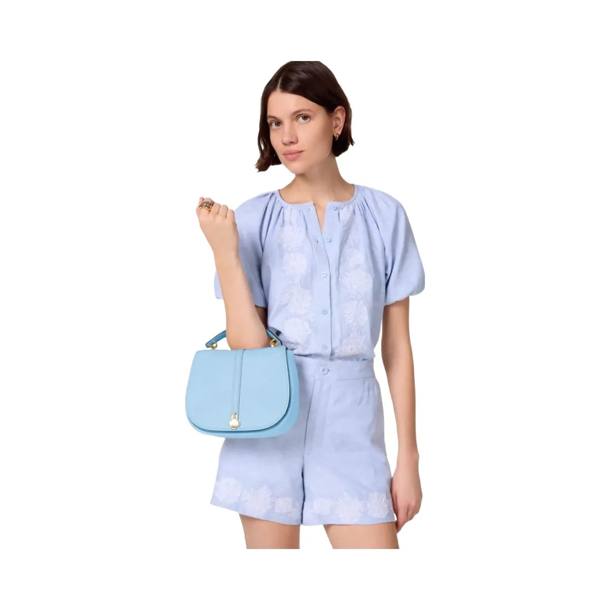 Kate Spade Kayla Pebbled Leather Saddle Bag Montauk Blue - HypeFly India View 2