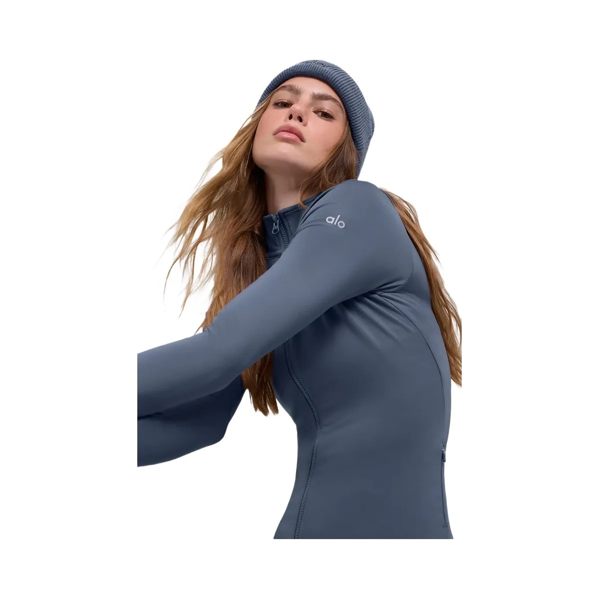Alo Women's Airlift Winter Warm Radiant Full-Zip Jacket - Bluestone - HypeFly India View 2