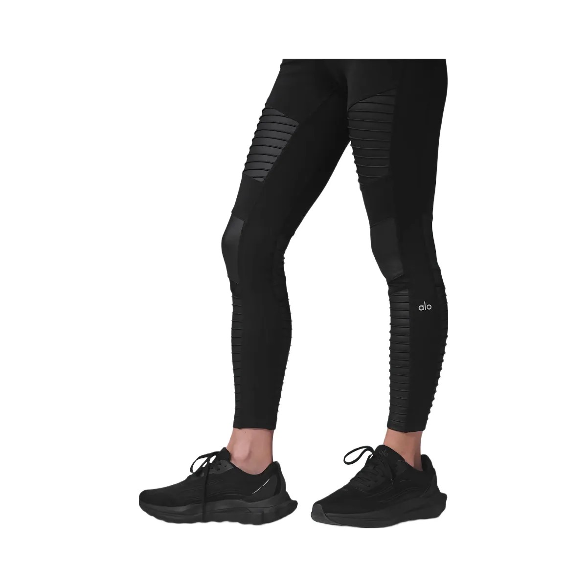 Alo Women's 7/8 High-Waist Moto Legging - Black - HypeFly India View 3