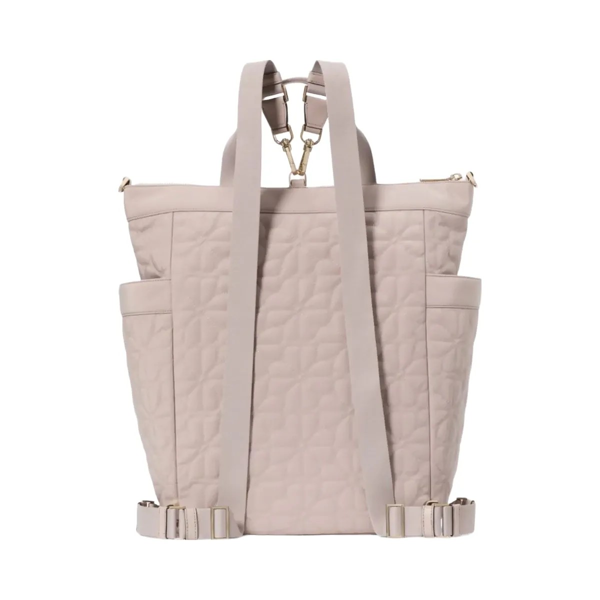 Kate Spade Flower Quilted Fabric Convertible Backpack Cozy Grey - HypeFly India View 5