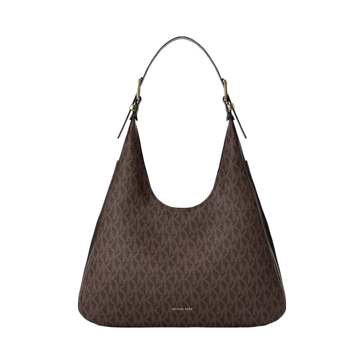 Michael Kors Nolita Large Signature Logo Shoulder Bag Brown-Blk - HypeFly India View 1