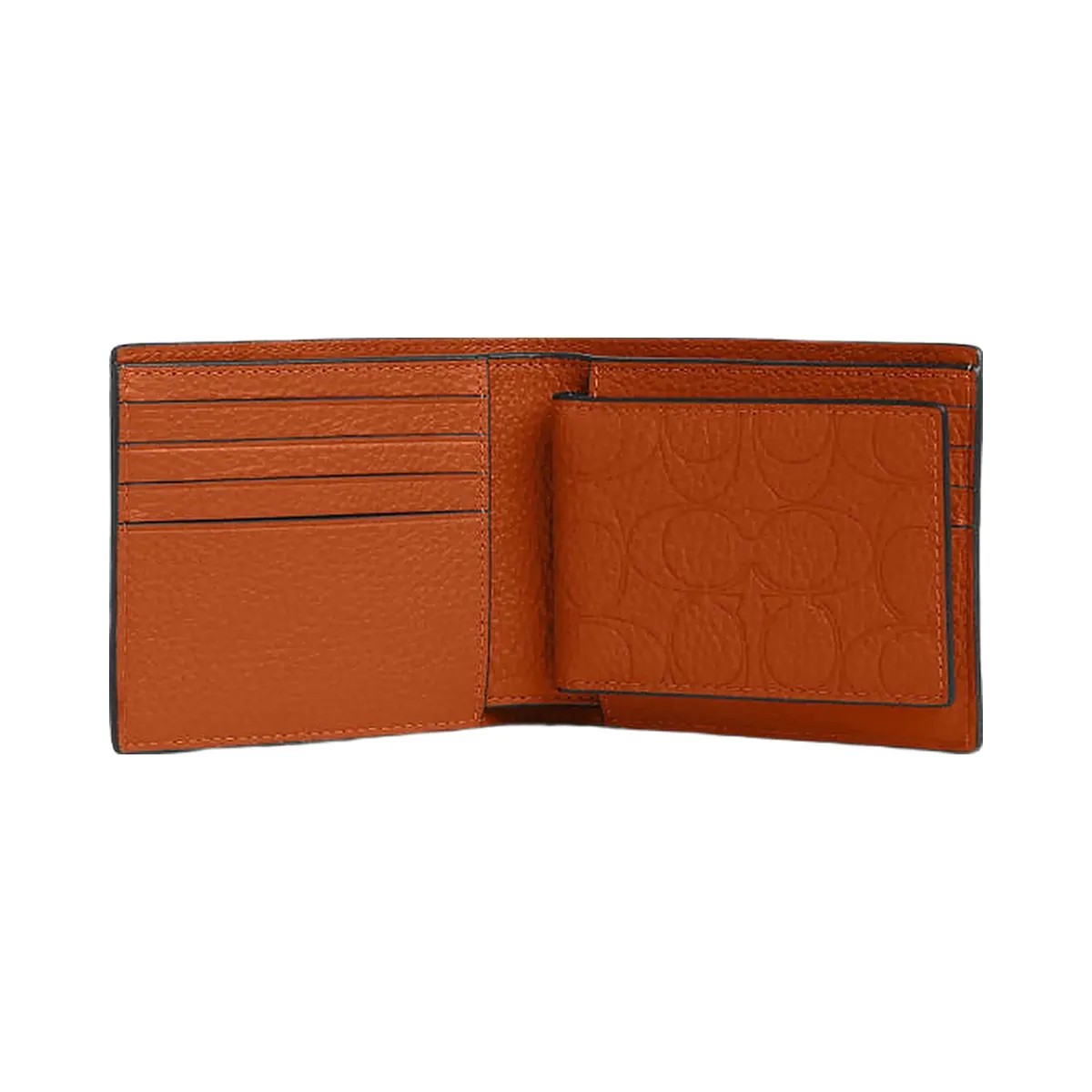 Coach 3 In 1 Wallet In Signature Leather Pebbled Leather-Qb-Toffee - HypeFly India View 2