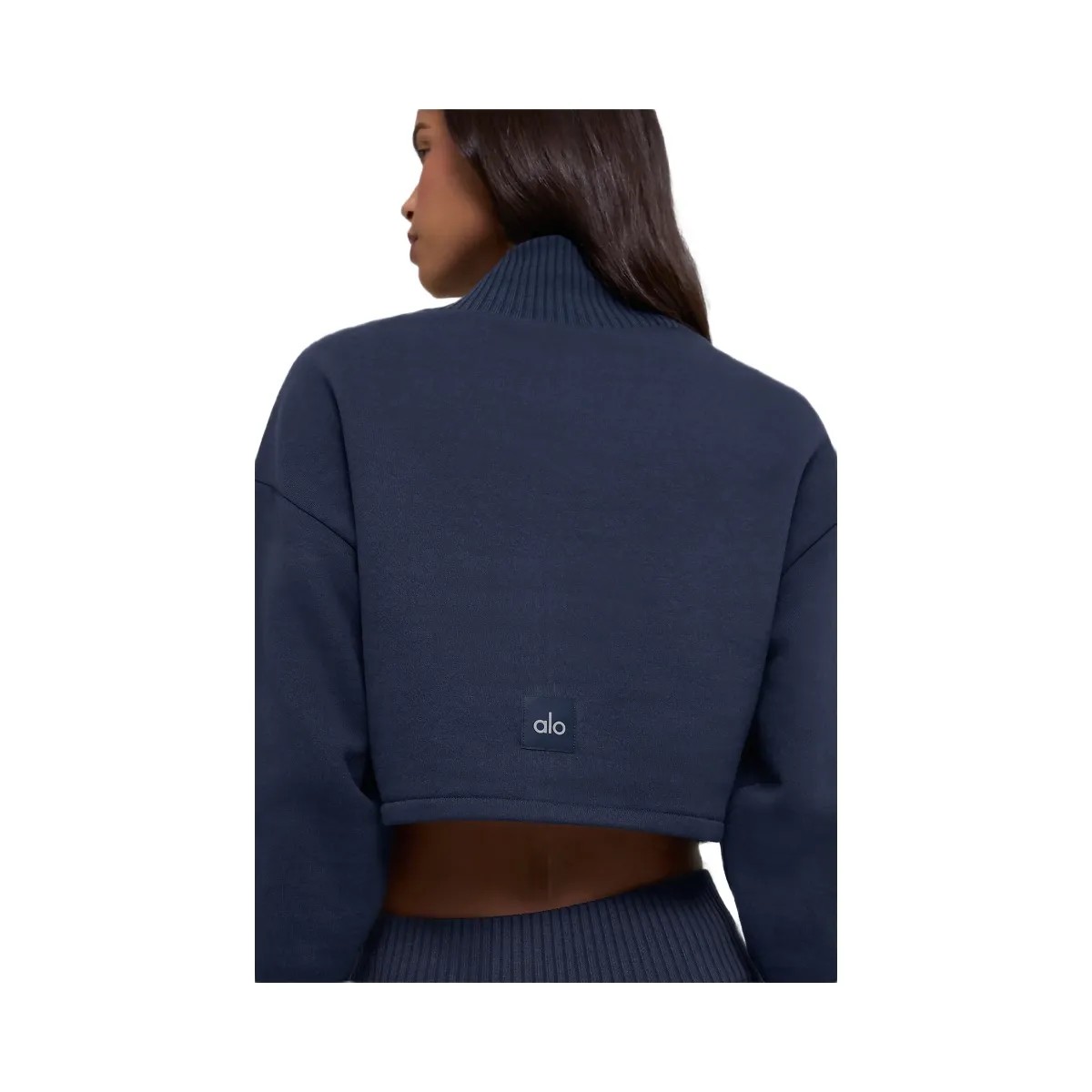Alo Women's Cropped Serenity Coverup - Navy - HypeFly India View 2
