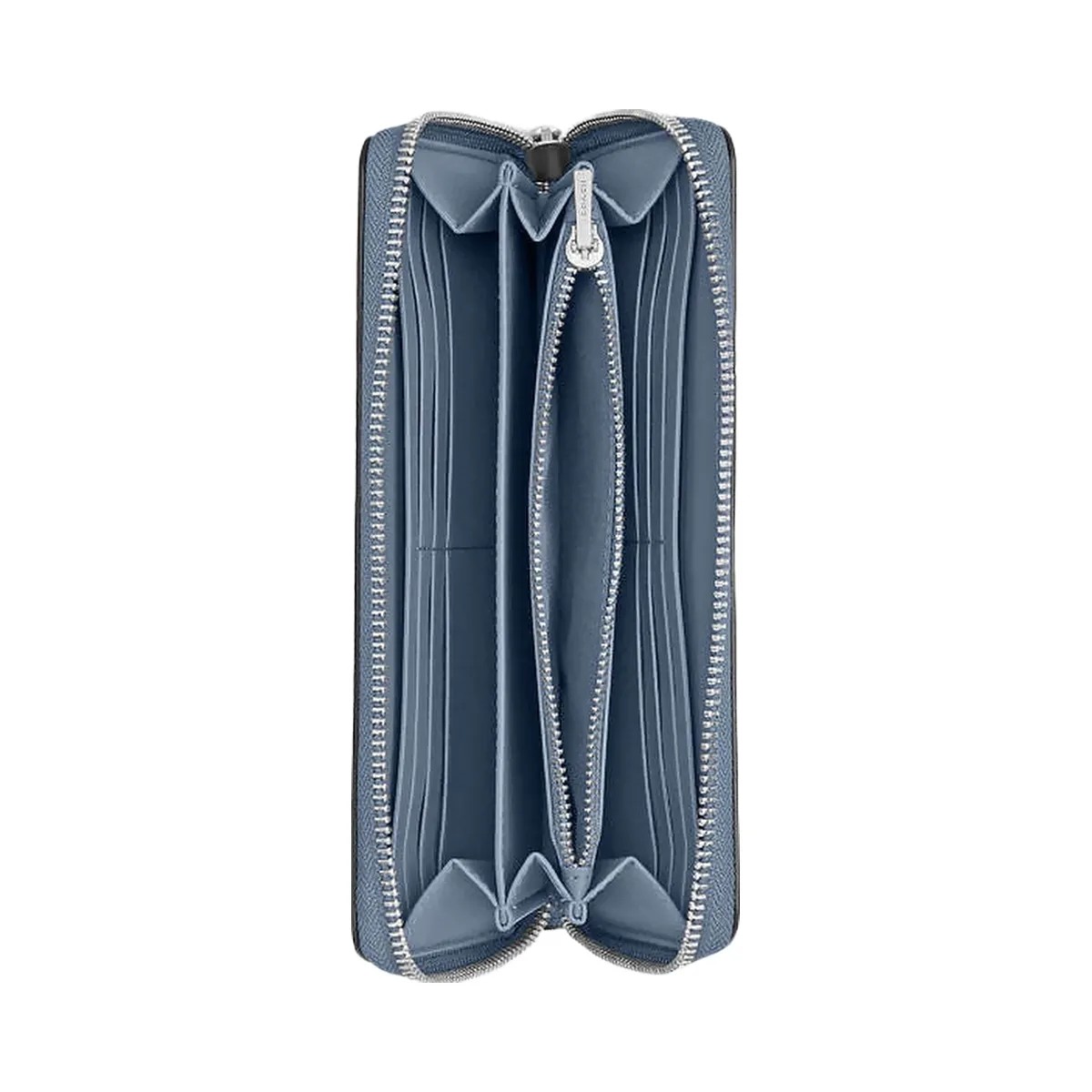 Coach Long Zip Around Wallet In Signature Canvas Signature Canvas-Silver-Chambray - HypeFly India View 2