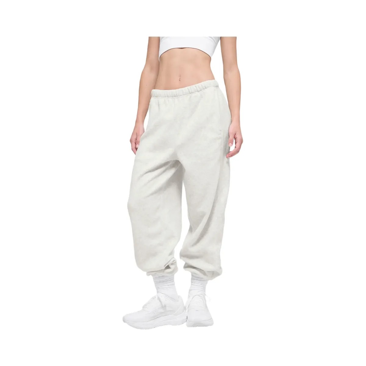Alo Women's Polar Fleece High-Waist Retreat Jogger - White Heather Grey - HypeFly India View 2