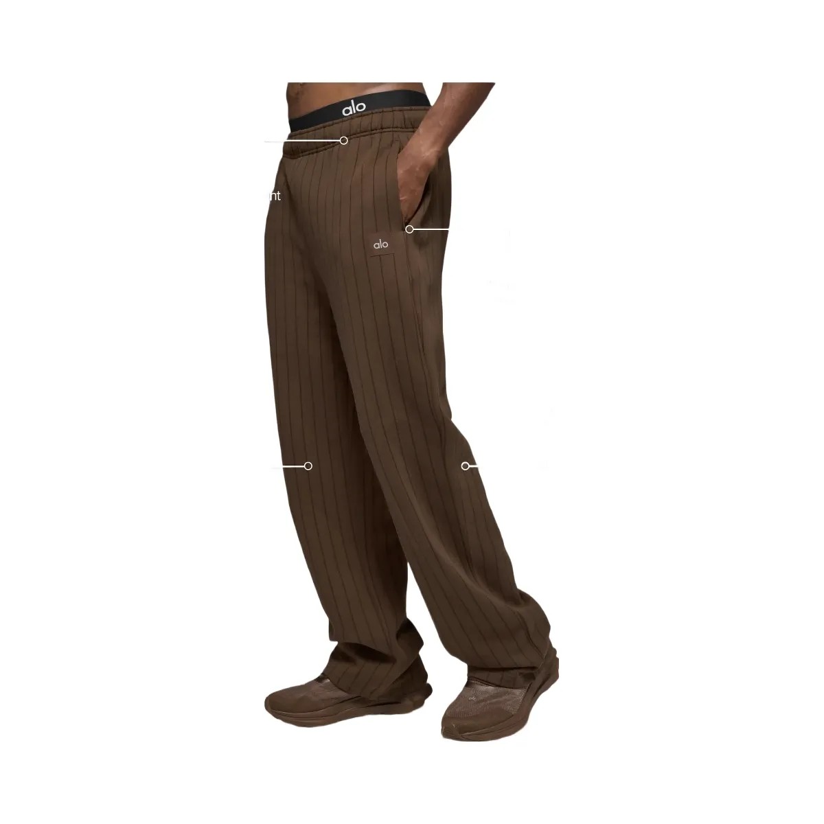 Alo Men's Pinstripe Straight Leg Sweatpant - Espresso Pinstripe - HypeFly India View 2