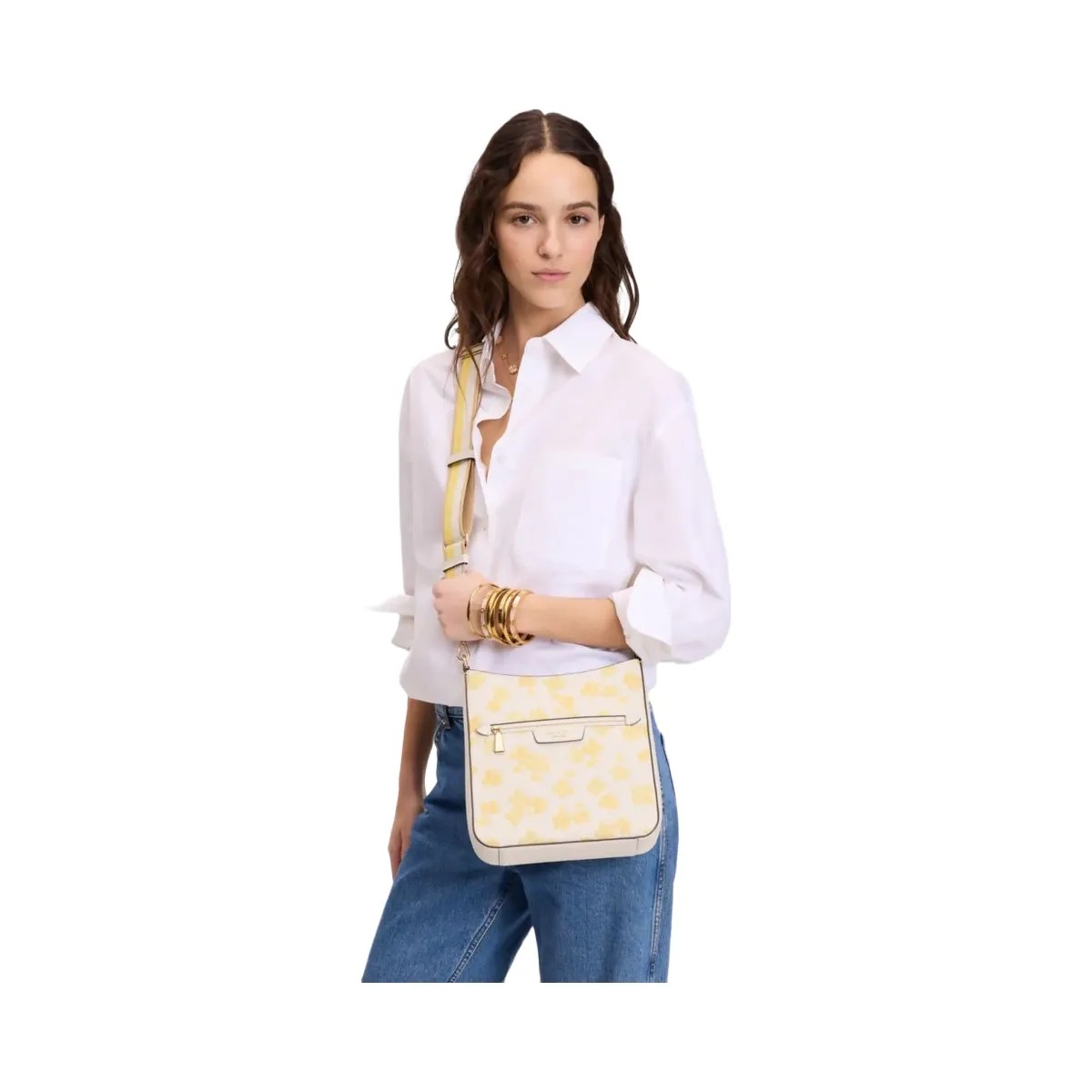 Kate Spade Hudson Spring Pansies Messenger Crossbody Bag Yuzu Jam Multi - HypeFly India View 2