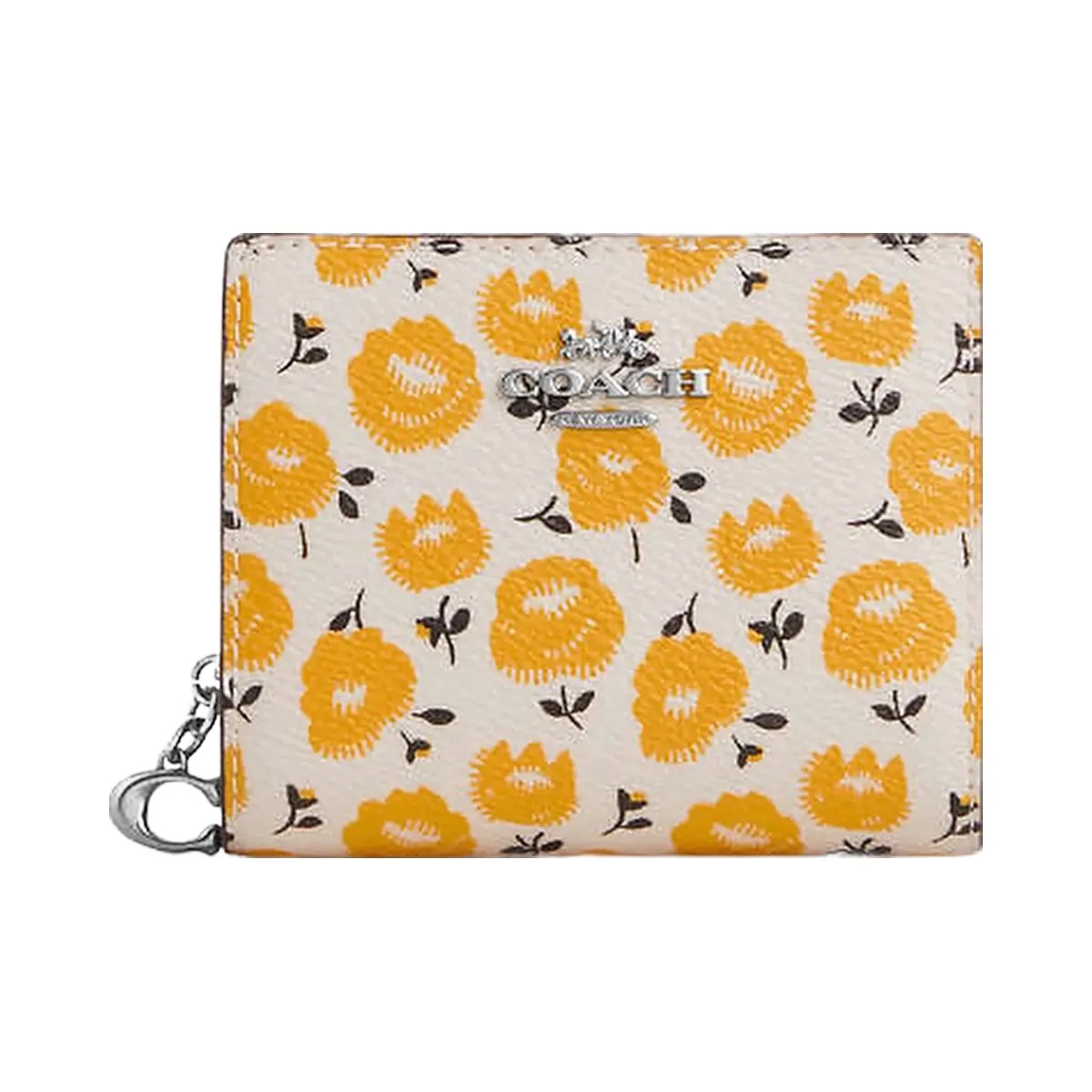 Coach Snap Wallet With Floral Print Sv-Chalk-Buttercup Multi - HypeFly India View 3