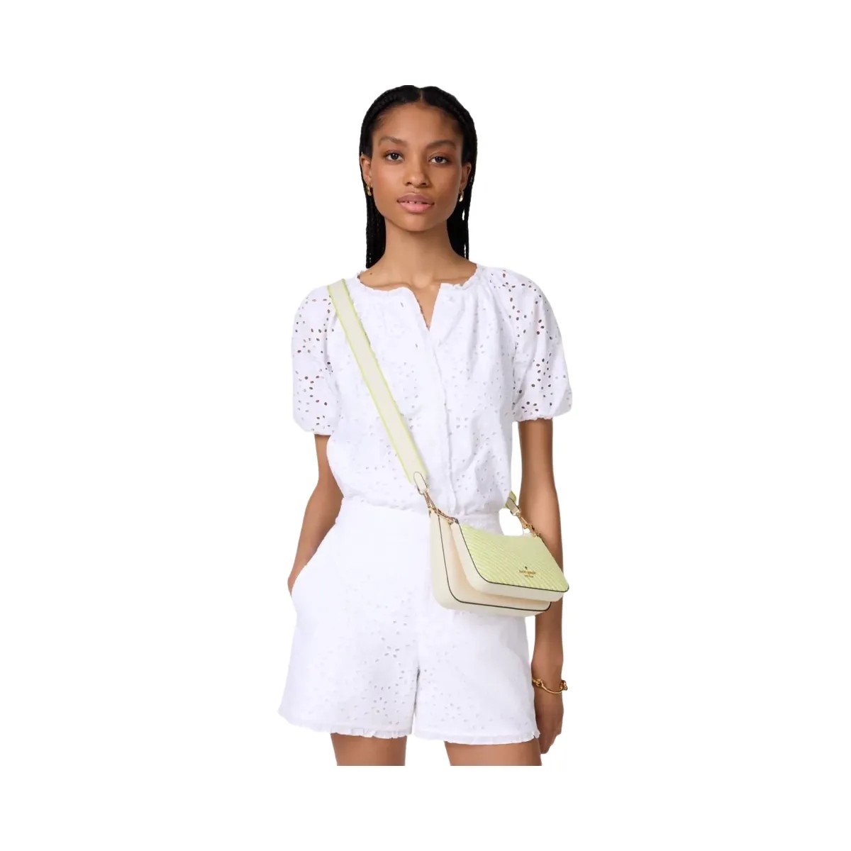 Kate Spade Duet Straw Crossbody Lime Slushy Multi - HypeFly India View 2