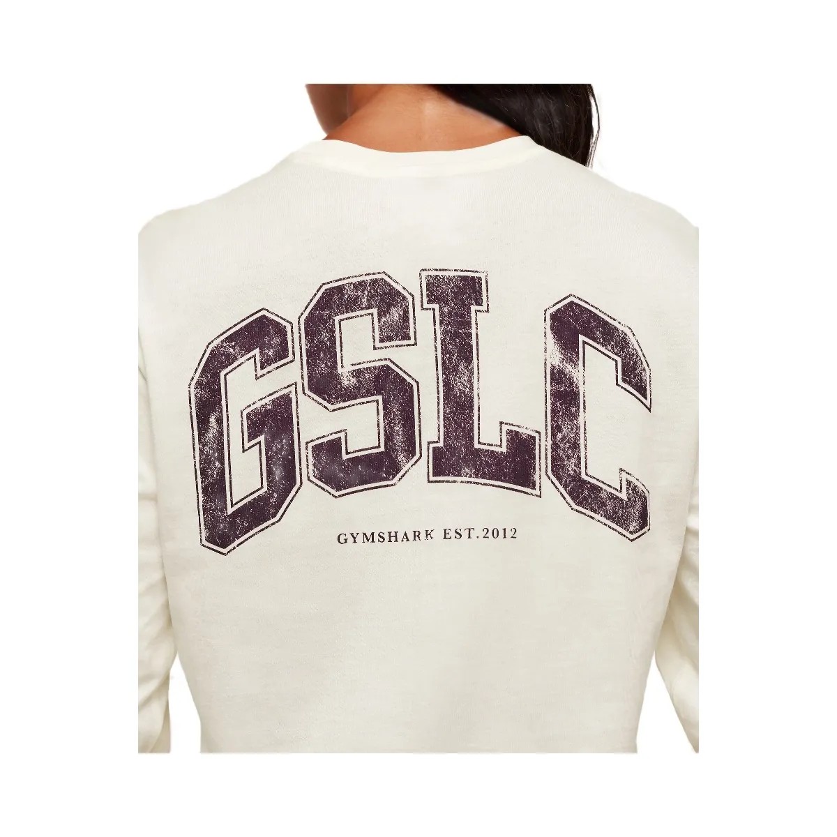 Gymshark GSLC Graphic Oversized Long Sleeve Top - Soft White - HypeFly India View 4