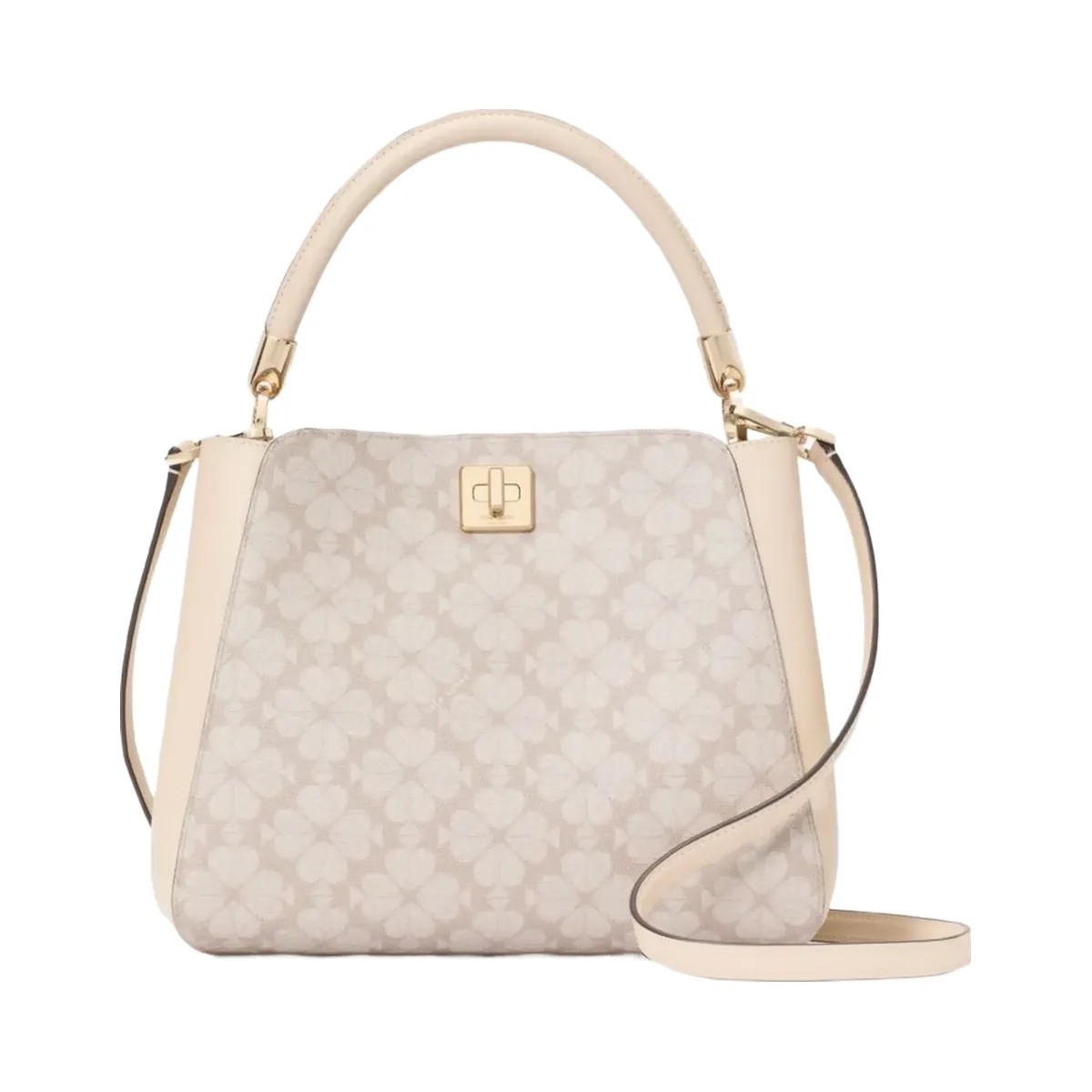 Kate Spade Flower Pvc Medium Top Handle Satchel Dark Beige Multi - HypeFly India View 1