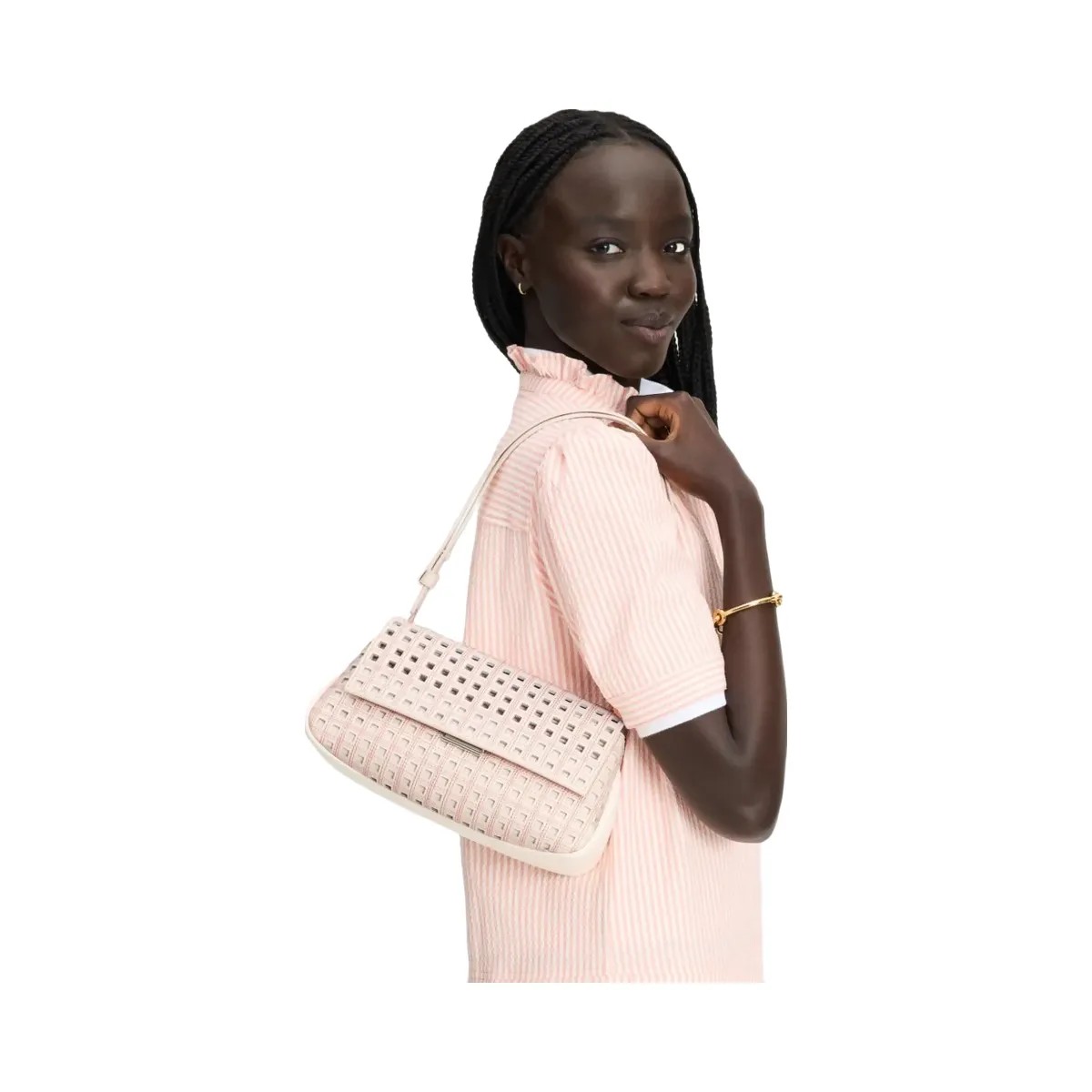 Kate Spade Grace Perforated Convertible Shoulder Bag Cream Multi - HypeFly India View 2