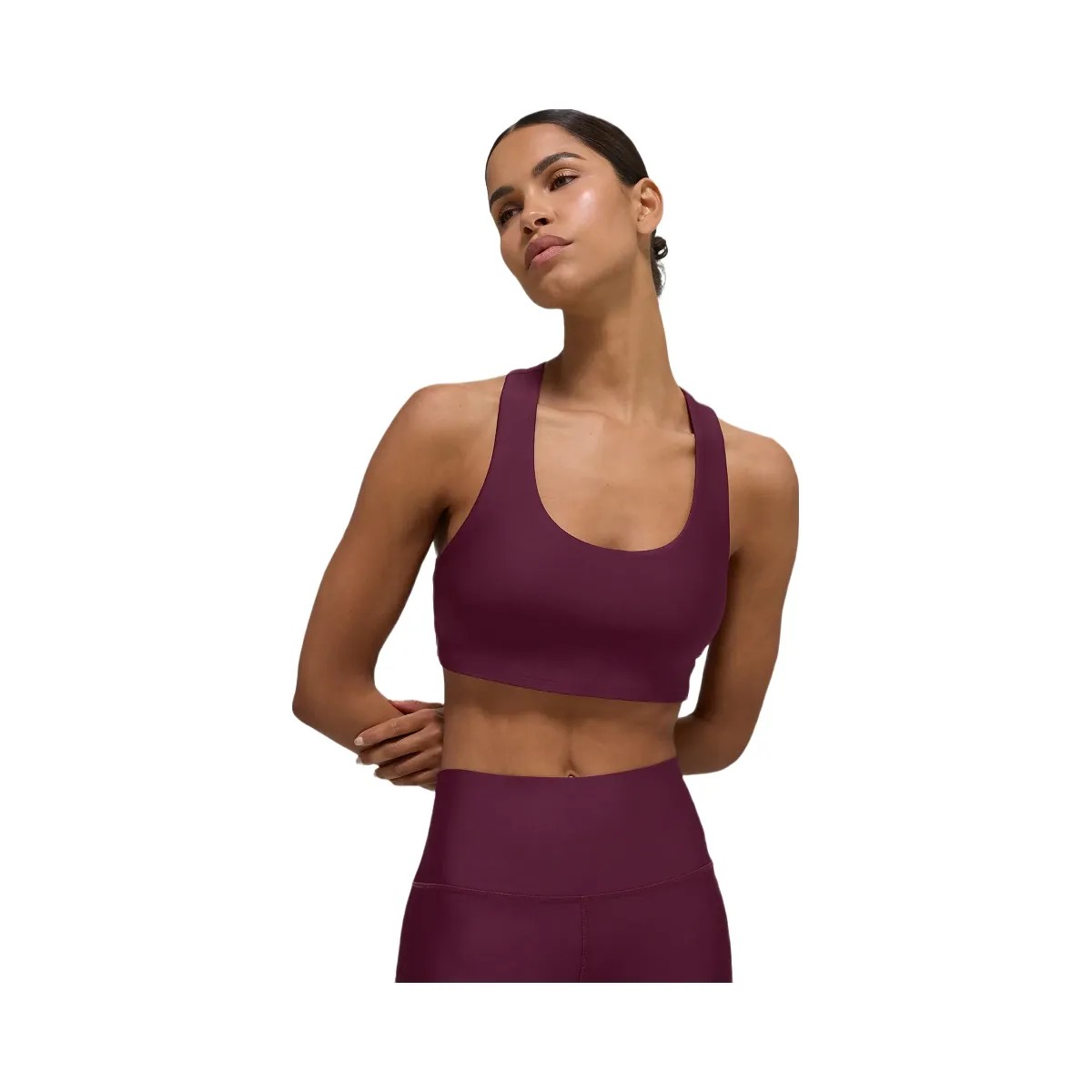 Alo Women's Airlift Advantage Racerback Bra - Burgundy - HypeFly India View 1