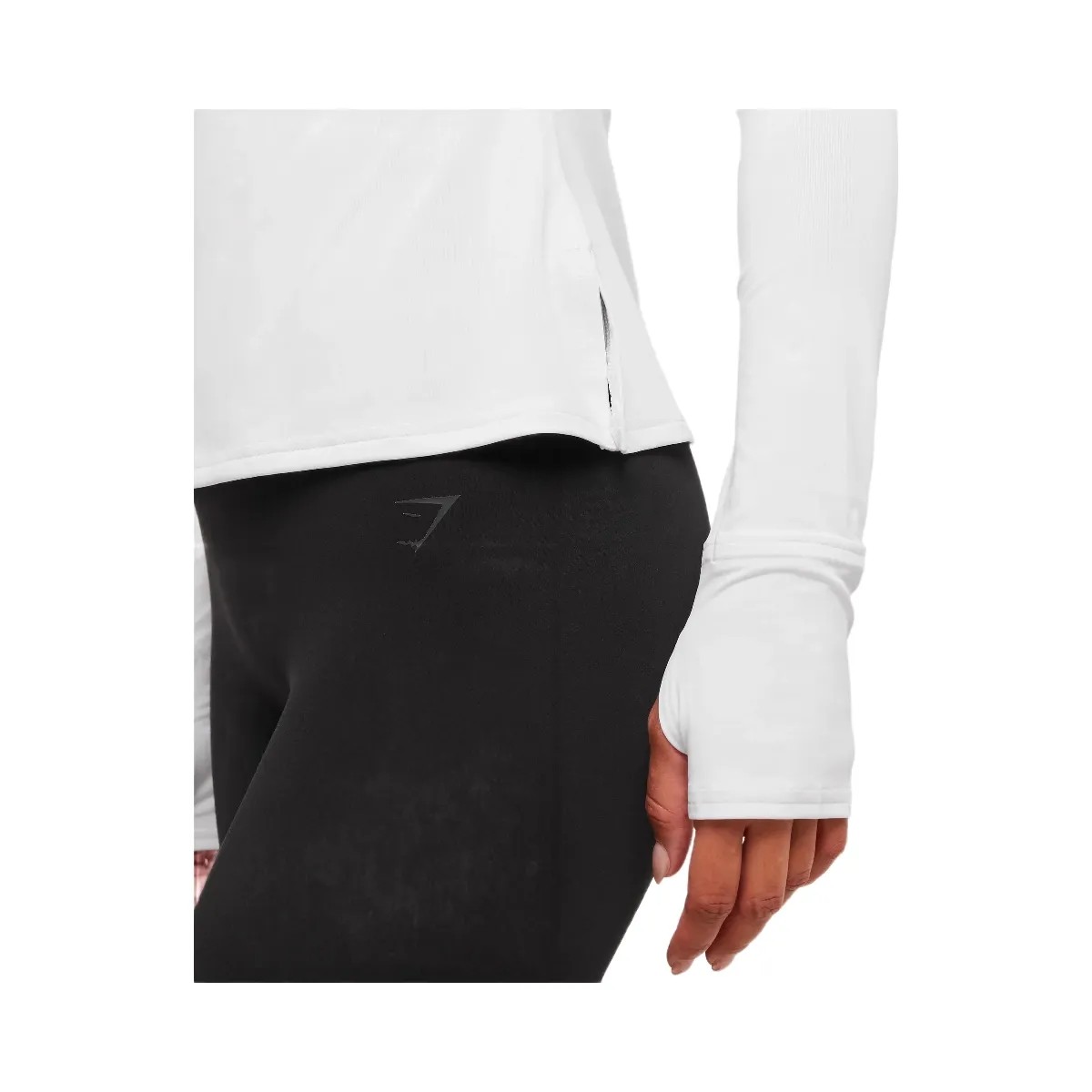 Gymshark Running Long Sleeve Top - White - HypeFly India View 4