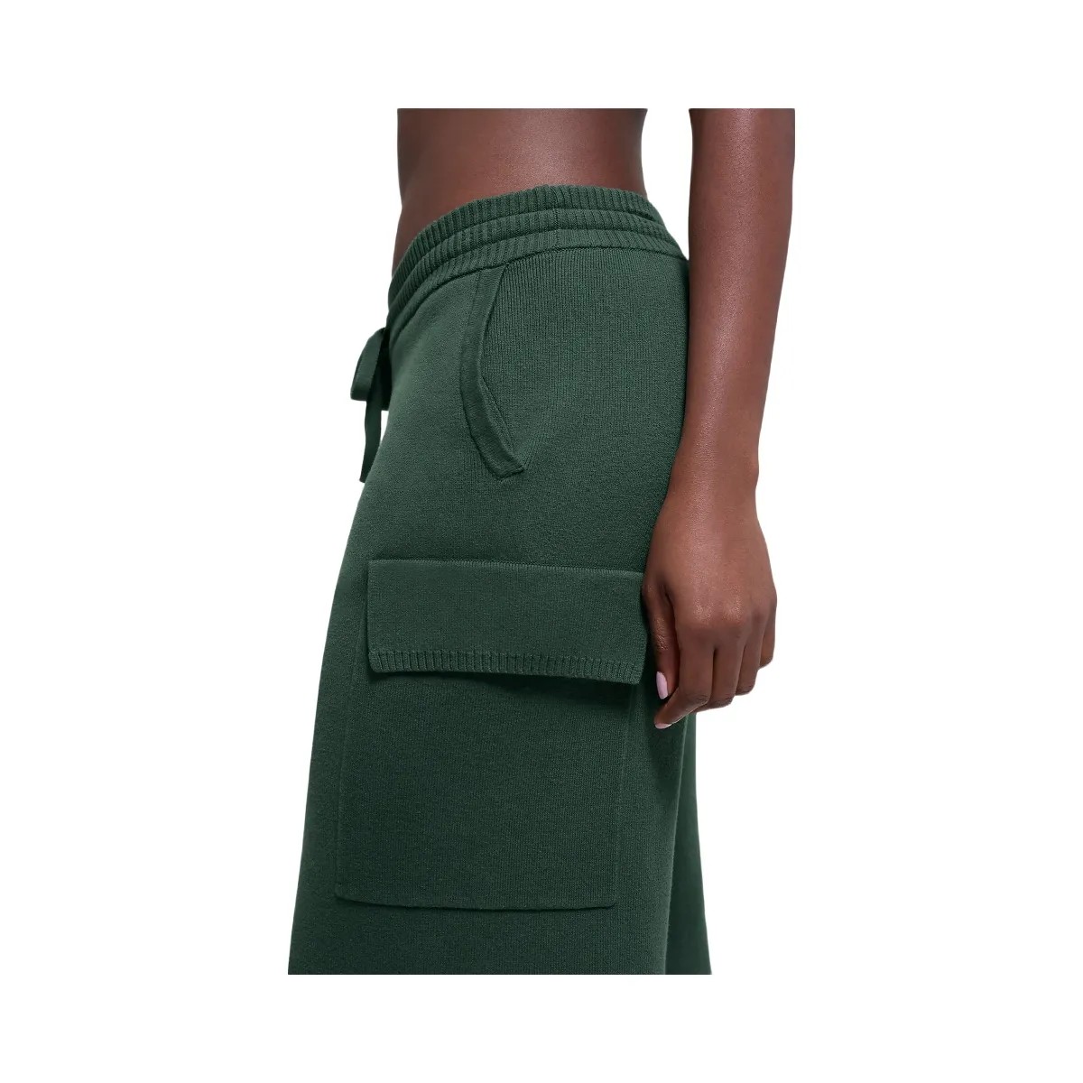 Alo Women's Scholar Knit High-Waist Cargo Pant - Clover Green - HypeFly India View 3