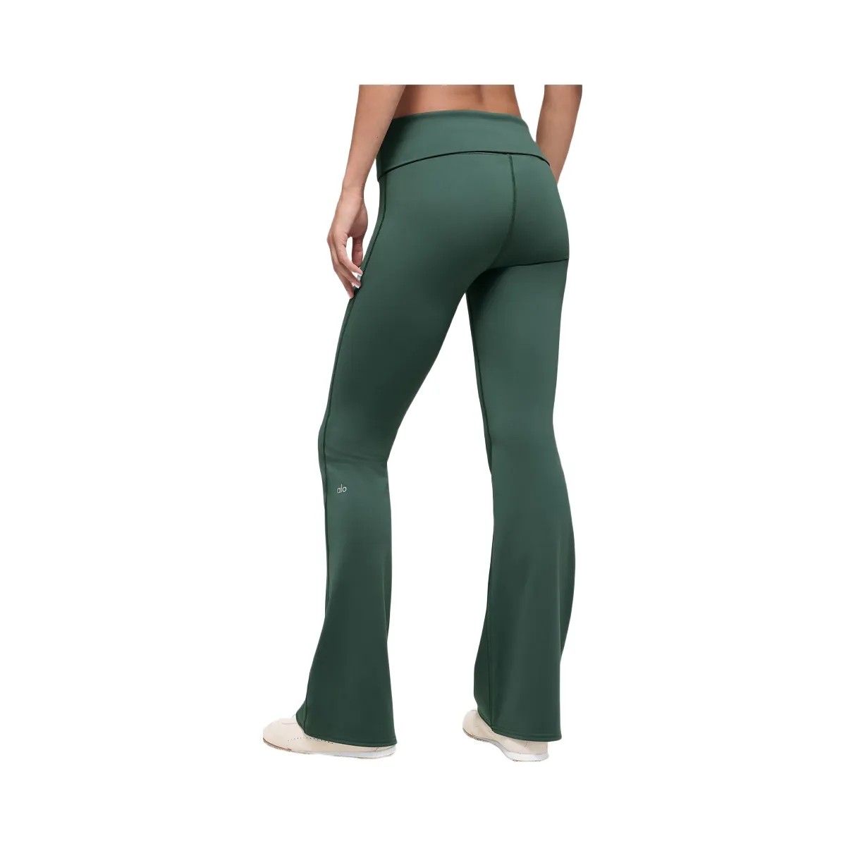 Alo Women's ALO Softsculpt 7/8 Foldover Flare Legging - Clover Green - HypeFly India View 3