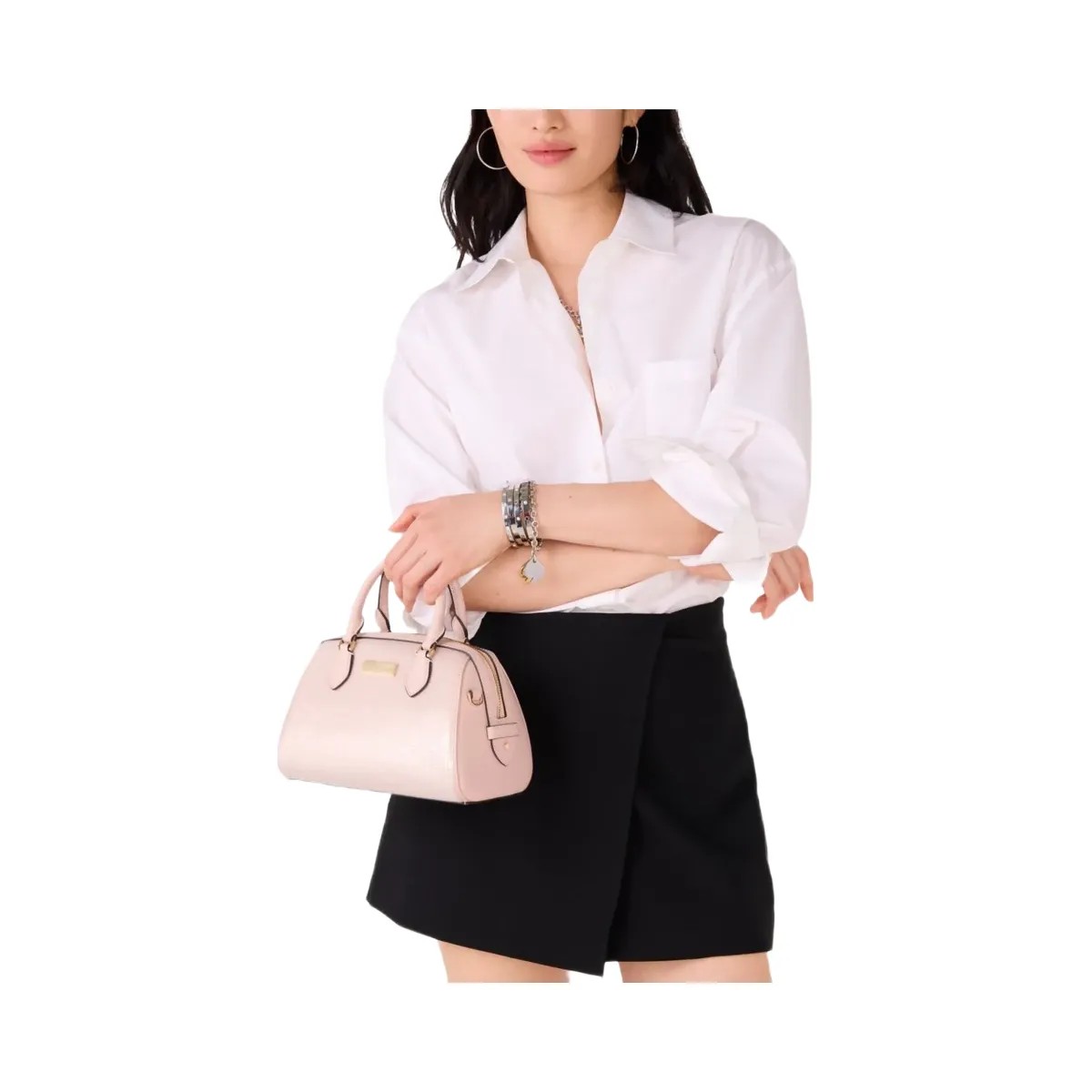 Kate Spade Madison Satin Sequin Small Dolly Duffle Rose Smoke - HypeFly India View 2