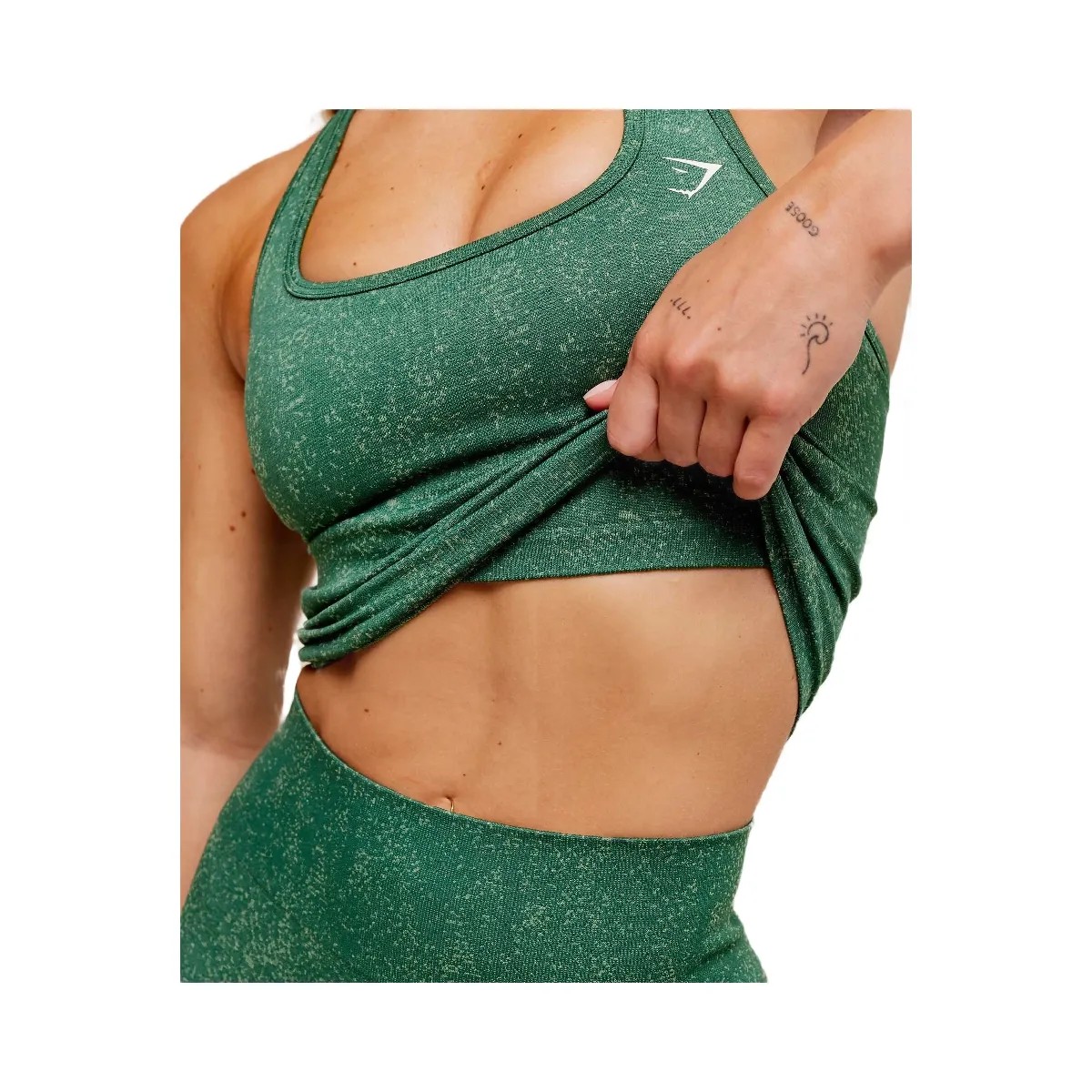 Gymshark Adapt Fleck x Whitney Tank With Shelf - Lift Green/Clay Green - HypeFly India View 5