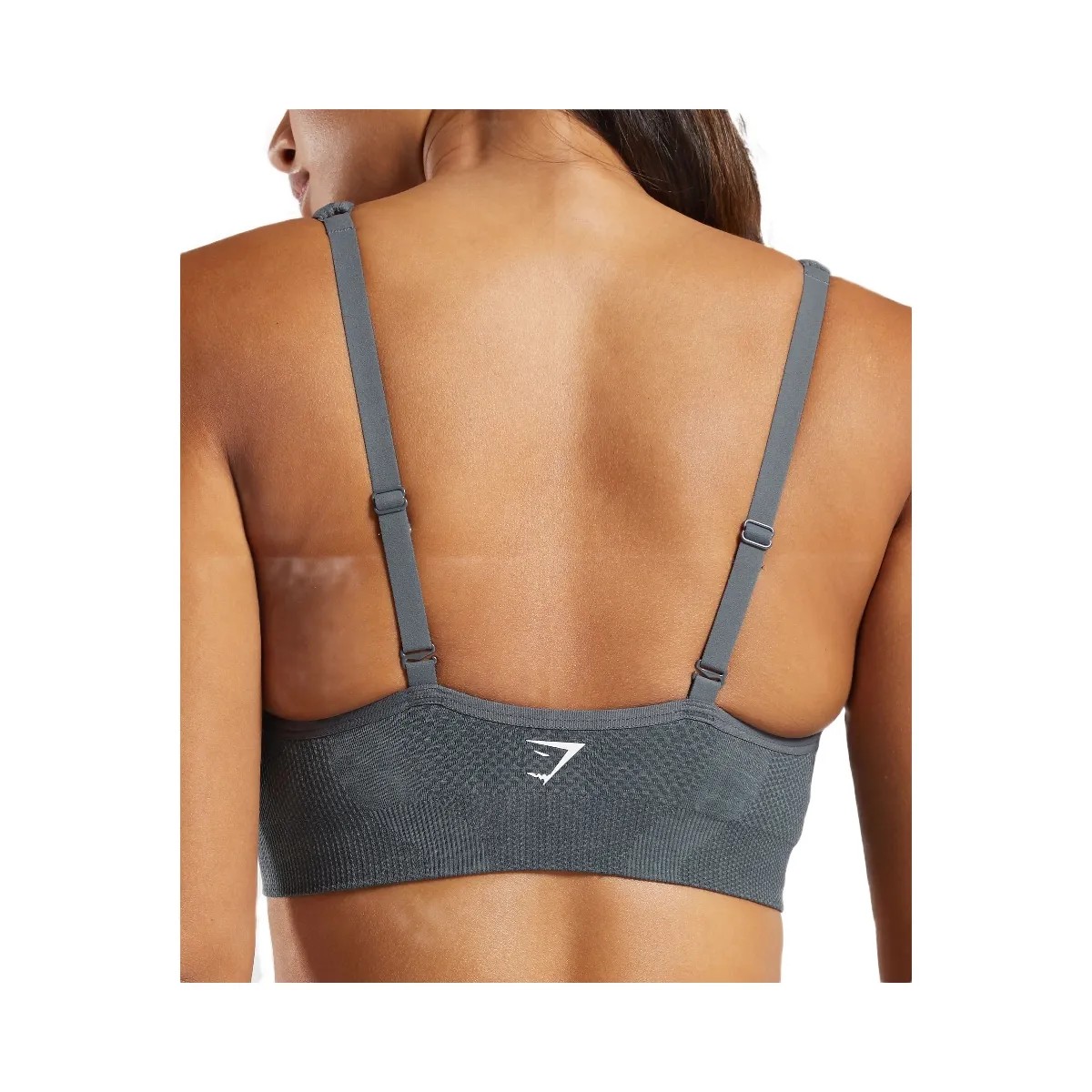 Gymshark Vital V Neck Sports Bra - Strong Grey Marl - HypeFly India View 5