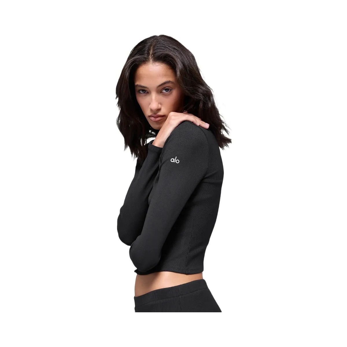 Alo Women's Dreamlight Long Sleeve Top - Black - HypeFly India View 5