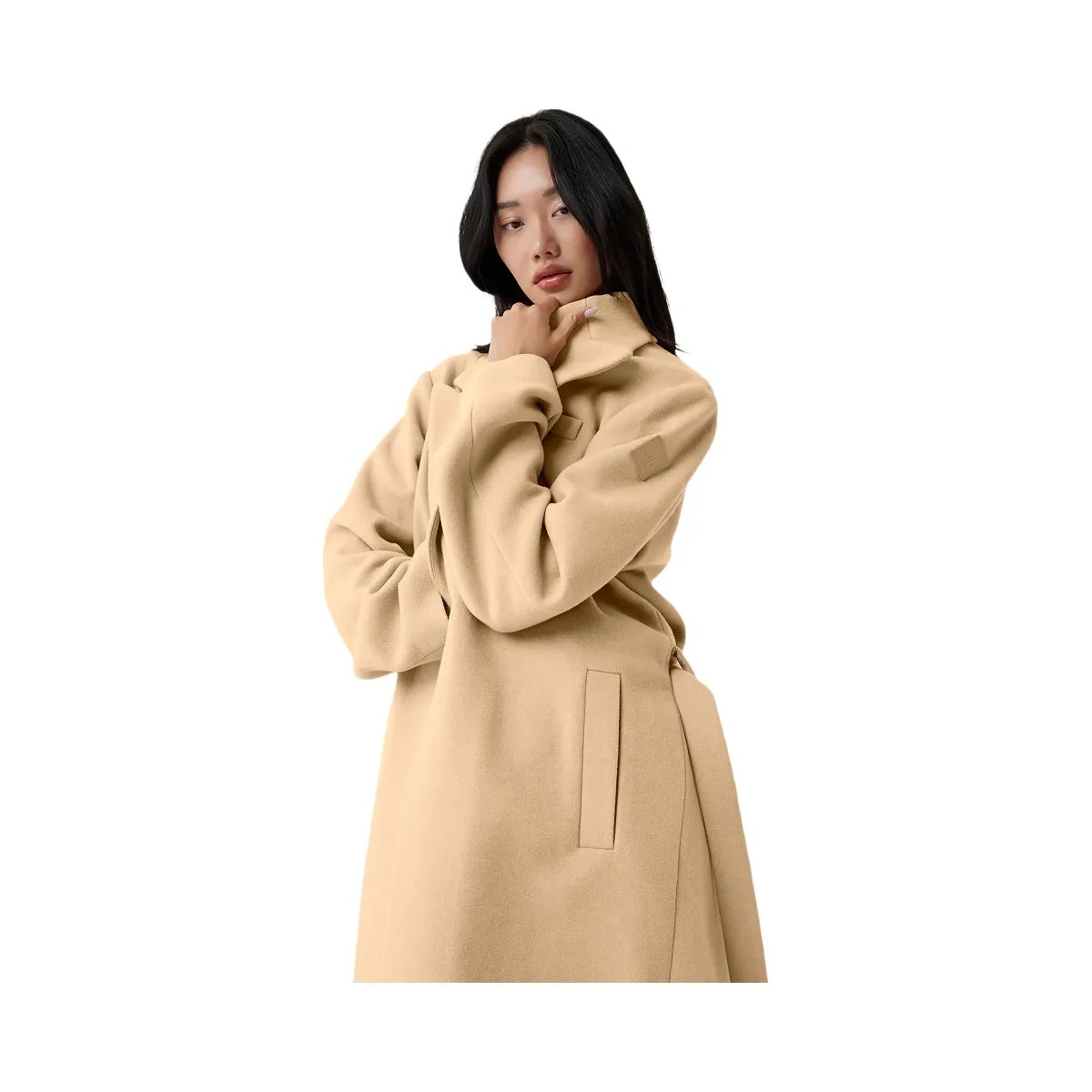 Alo Women's Wool Gameday Overcoat - Camel - HypeFly India View 5