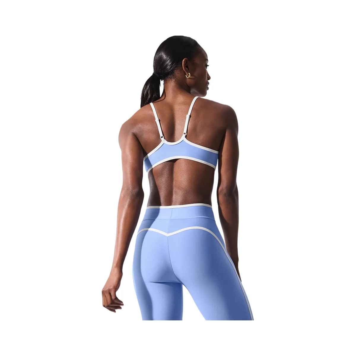 Alo Women's Airlift Charger Bra - Crystal Clear Blue/White - HypeFly India View 3