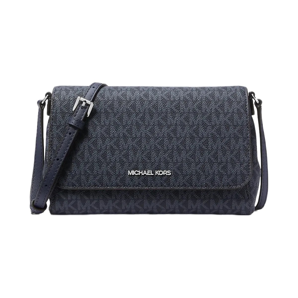Michael Kors Medium Signature Logo Convertible Crossbody Bag Navy - HypeFly India View 1
