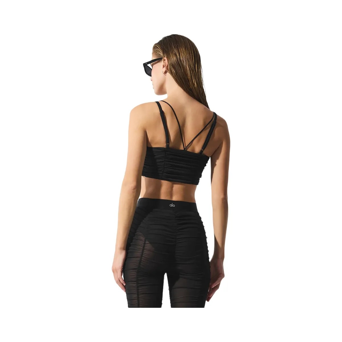 Alo Women's Airlift Mesh Cherish Bra - Black - HypeFly India View 3