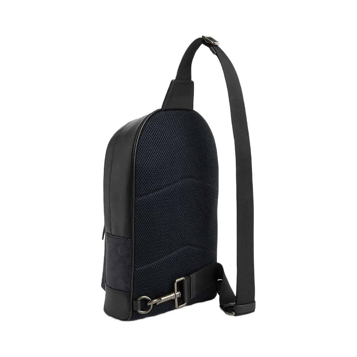 Coach West Pack In Signature Canvas With Varsity Stripe Signature Canvas-Gunmetal-Charcoal-Denim-Chalk - HypeFly India View 3