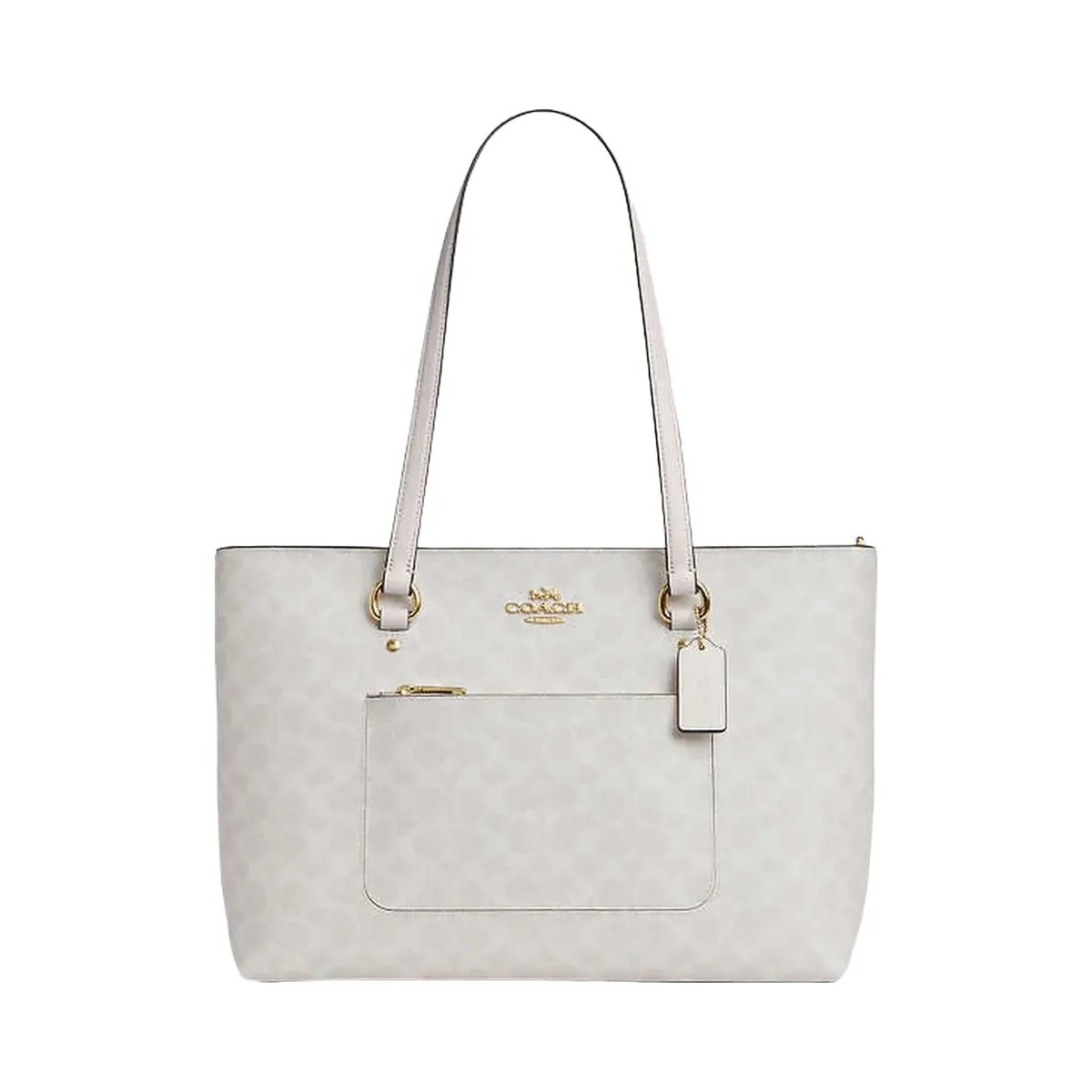 Coach Station Tote Bag In Signature Canvas Signature Canvas-Gold-White-Chalk - HypeFly India View 1