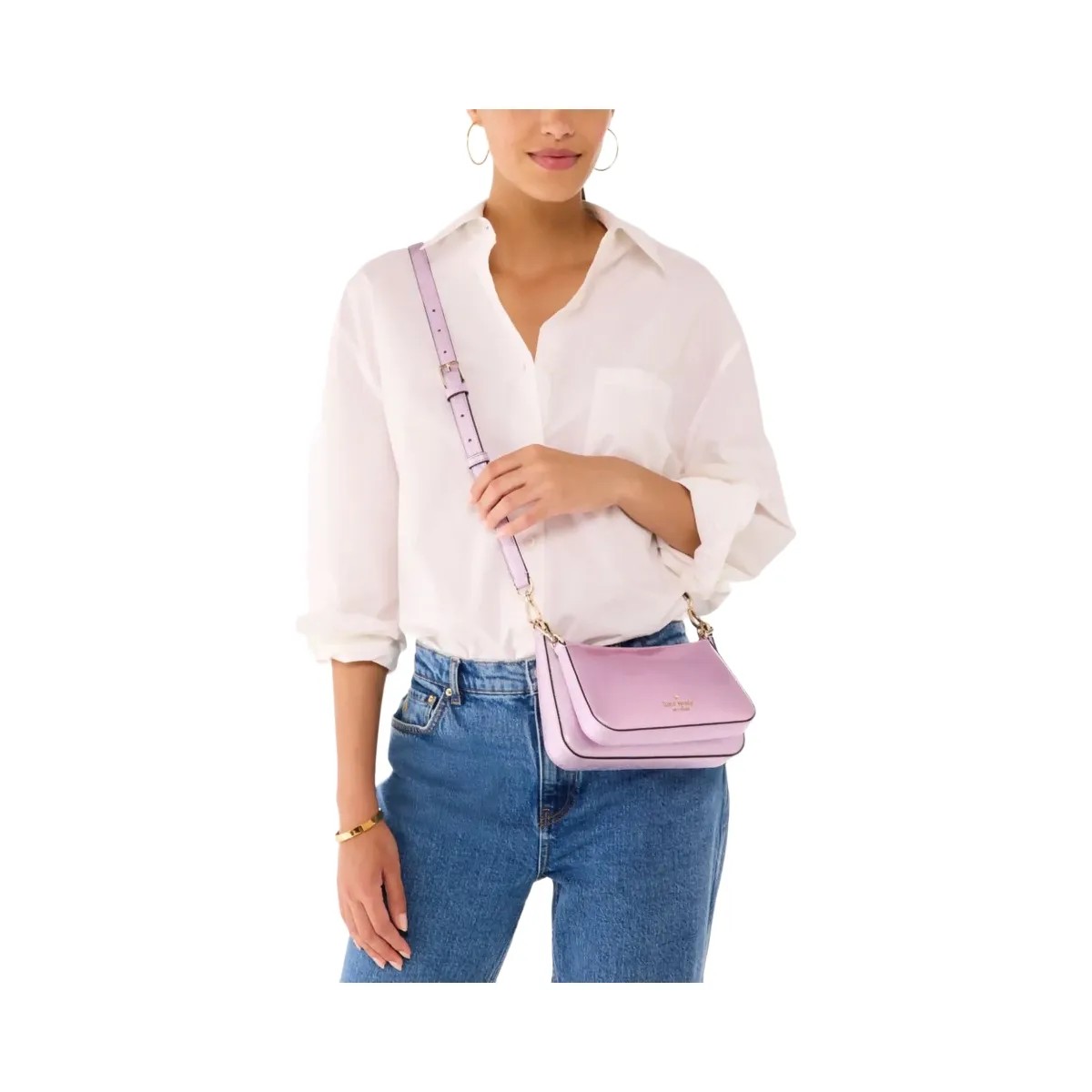 Kate Spade Duet Patent Crossbody Duo Quartz Pink - HypeFly India View 3