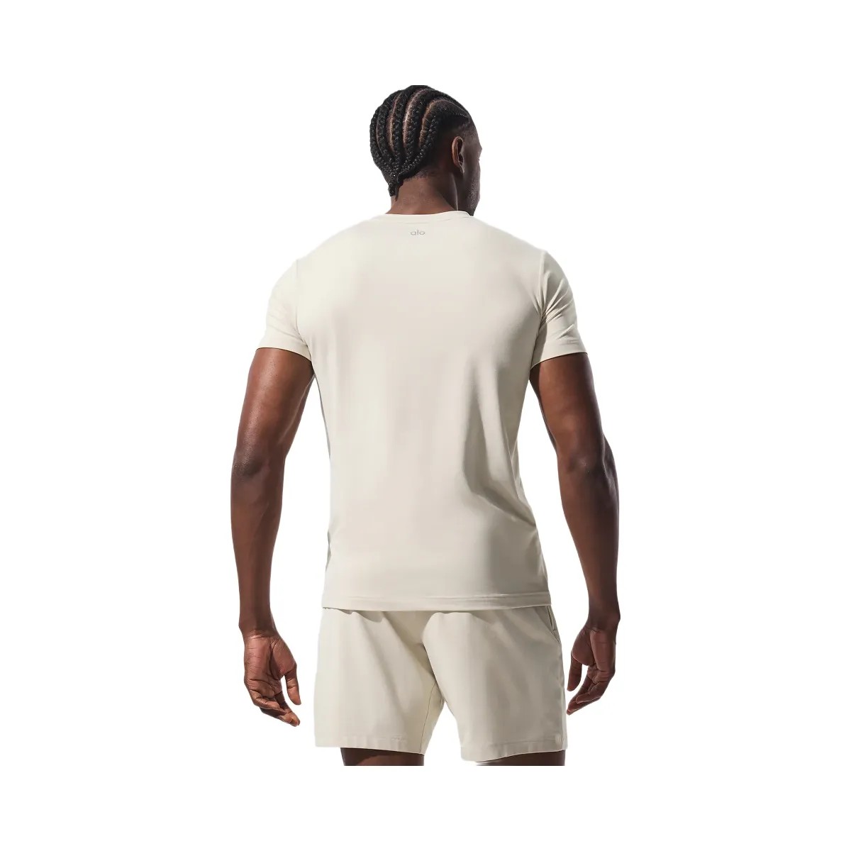 Alo Men's Conquer Reform Crewneck Short Sleeve - Bone - HypeFly India View 3