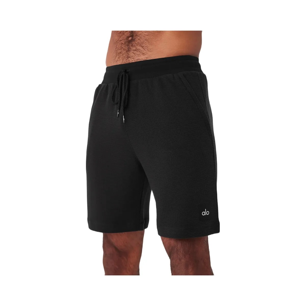 Alo Men's 7" Micro Waffle Fast Break Short - Black - HypeFly India View 4