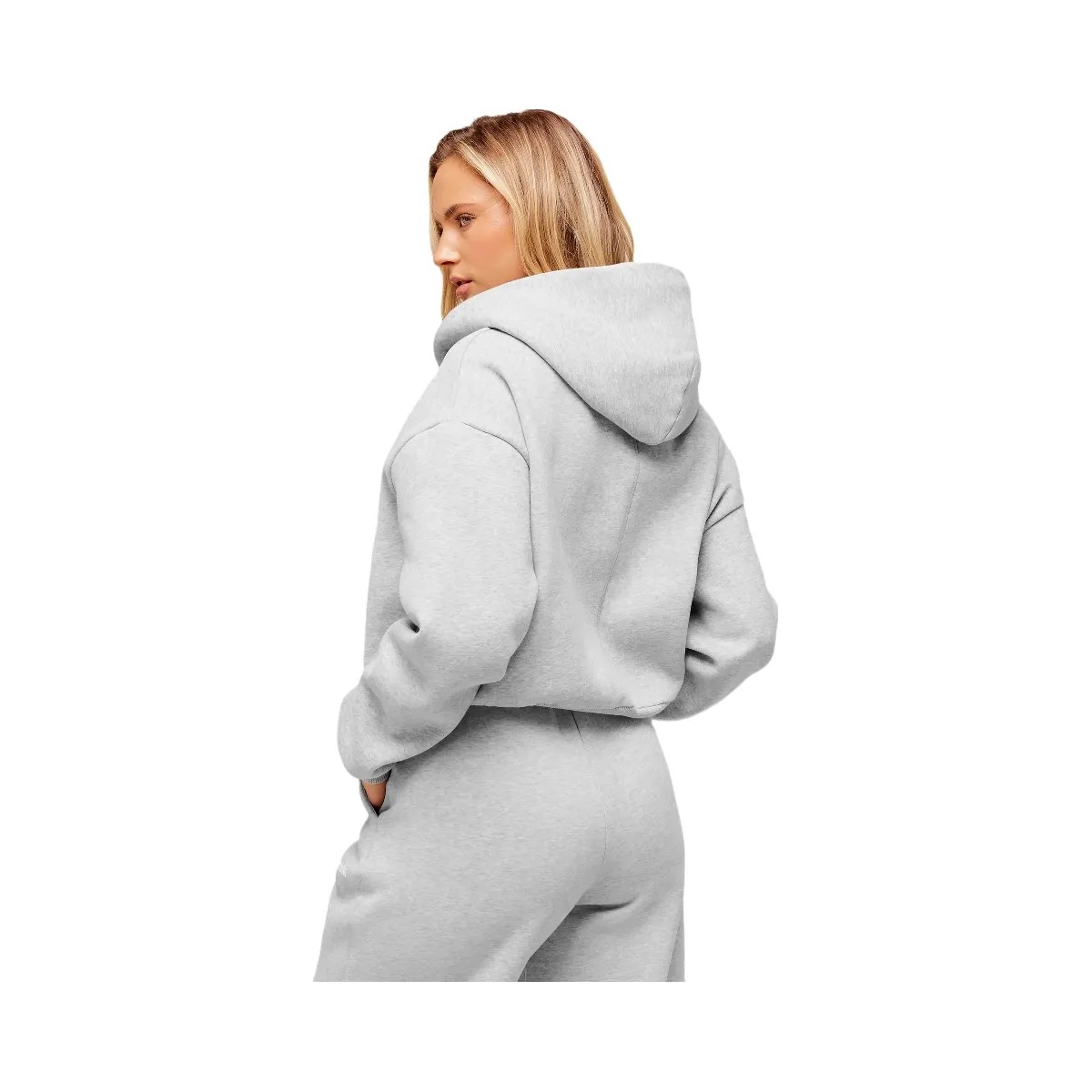 Gymshark Cosy Luxe Zip Through Hoodie - Soft Grey Marl - HypeFly India View 3