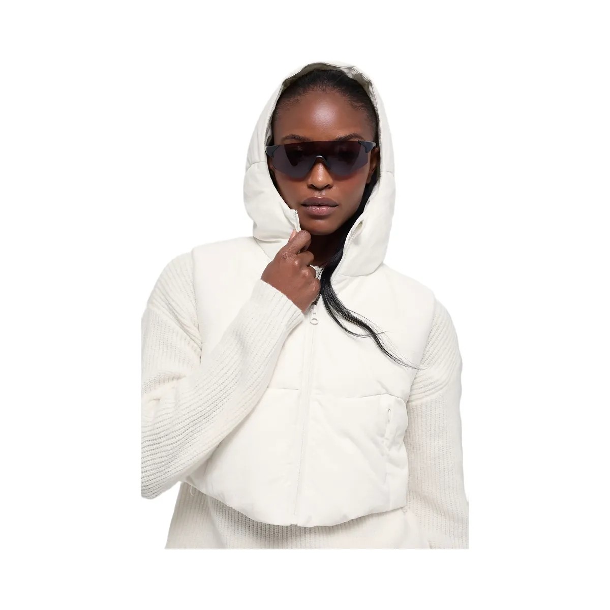 Alo Women's Fast Lane Puffer Vest - Ivory - HypeFly India View 1