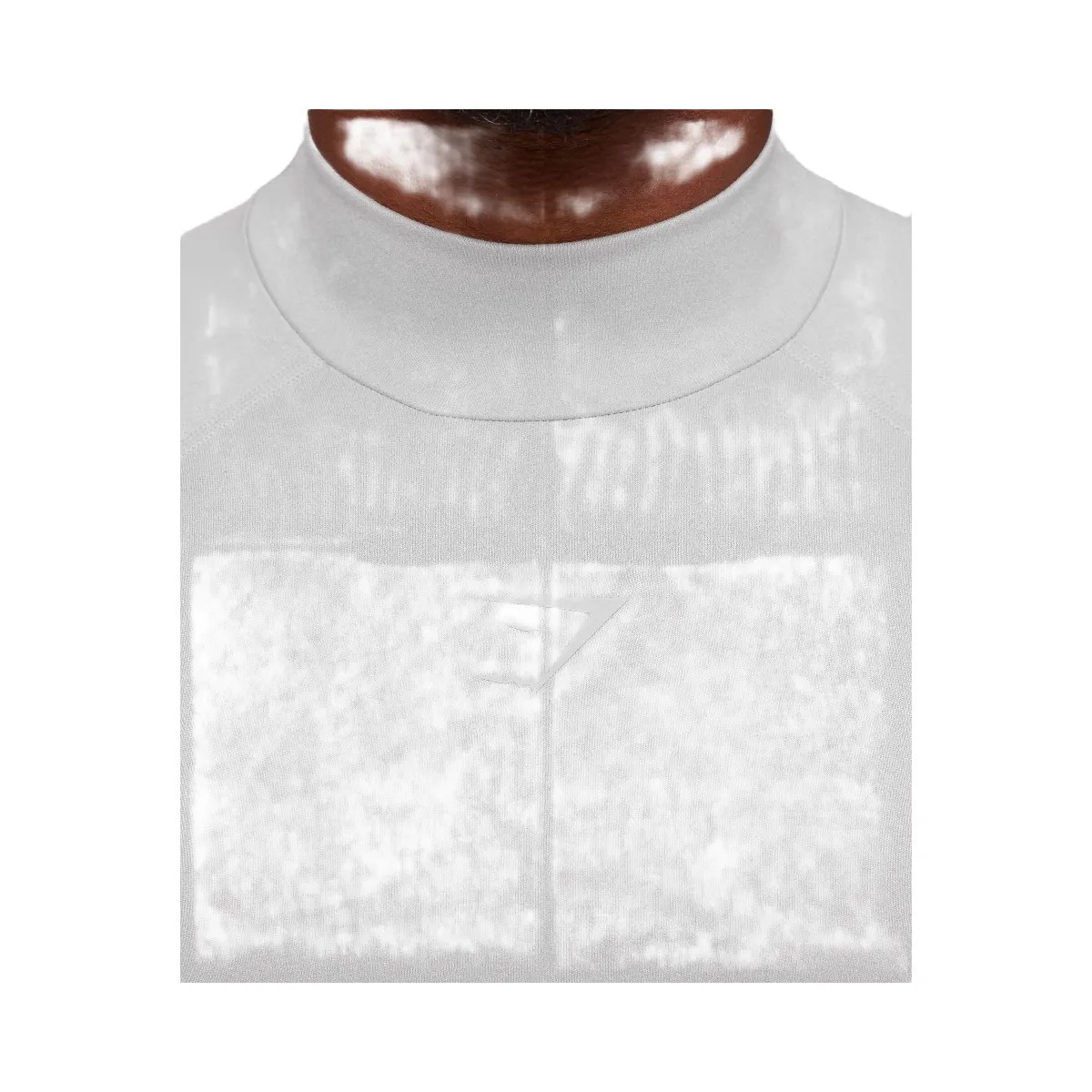 Gymshark Element Baselayer Mock Neck Long Sleeve T-Shirt - GS White/GS Metal Grey Marl - HypeFly India View 6
