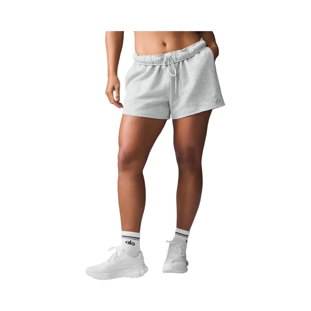 Alo Women's Accolade Short - Athletic Heather Grey - HypeFly India View 5