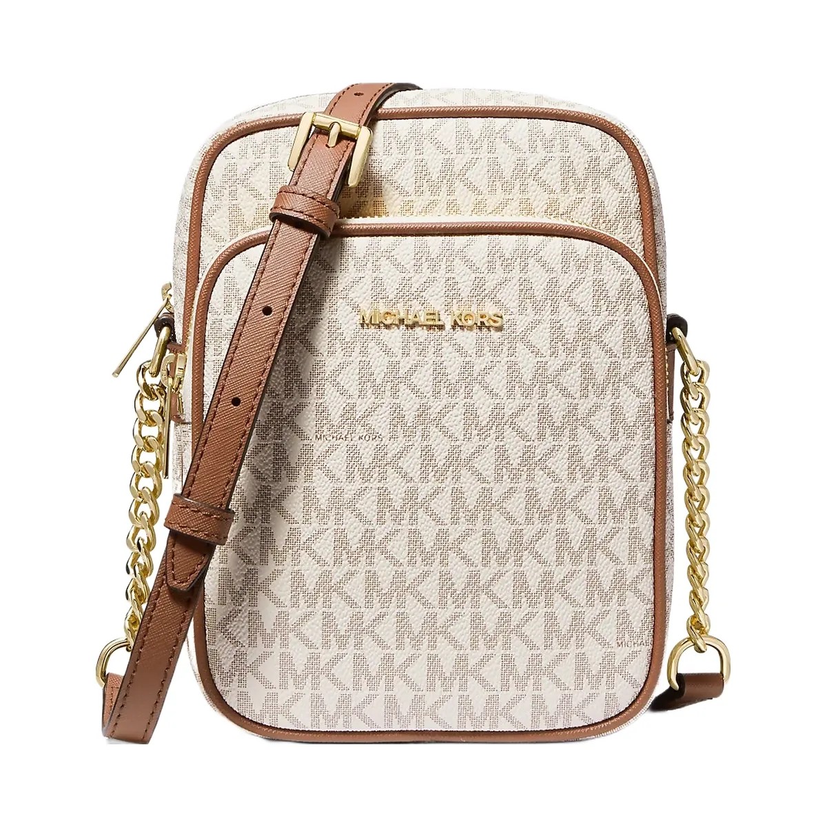 Michael Kors Jet Set Travel Medium Logo Crossbody Bag Vanilla - HypeFly India View 1