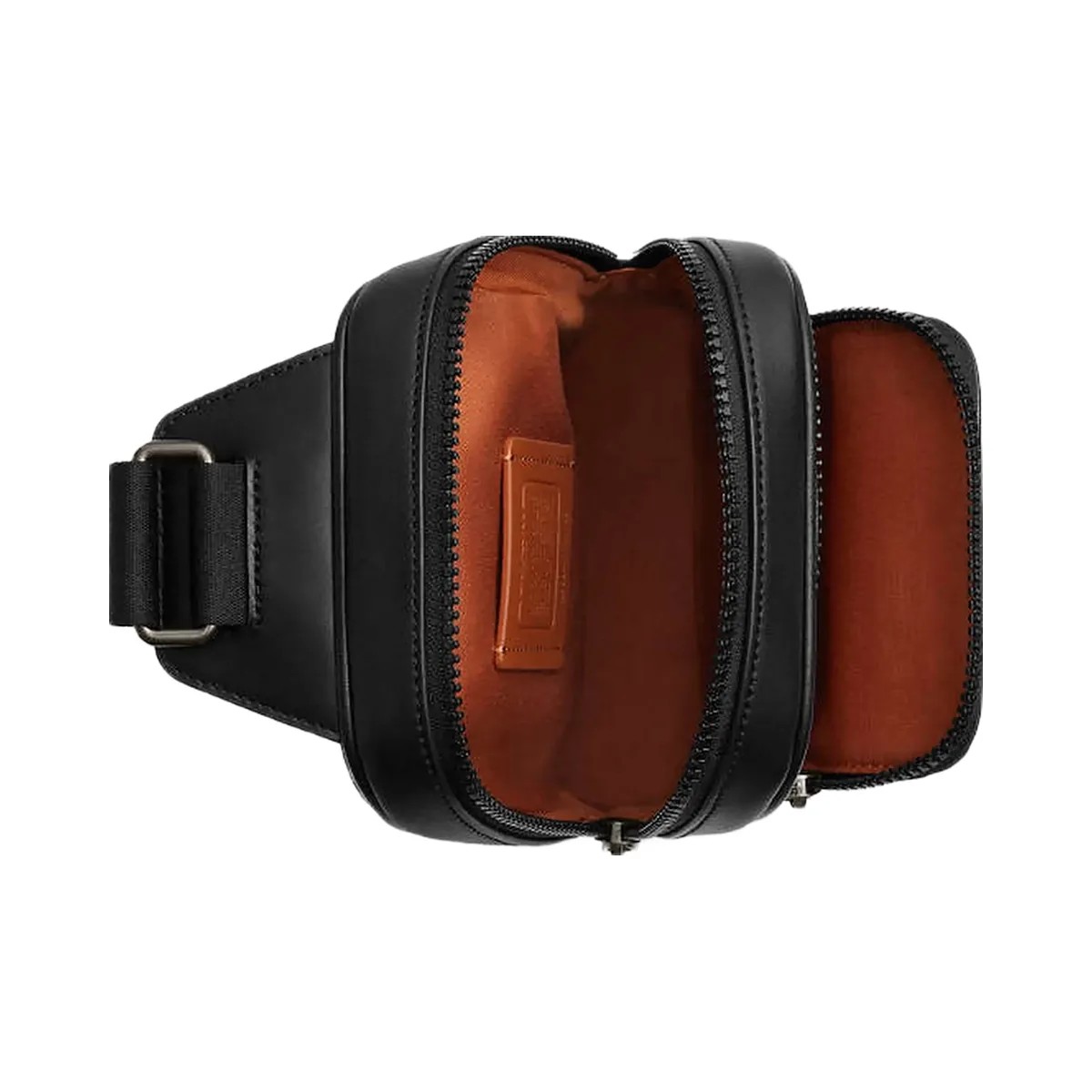 Coach Racer Sling Pack In Signature Canvas Signature Canvas-Qb-Tan-Black - HypeFly India View 2