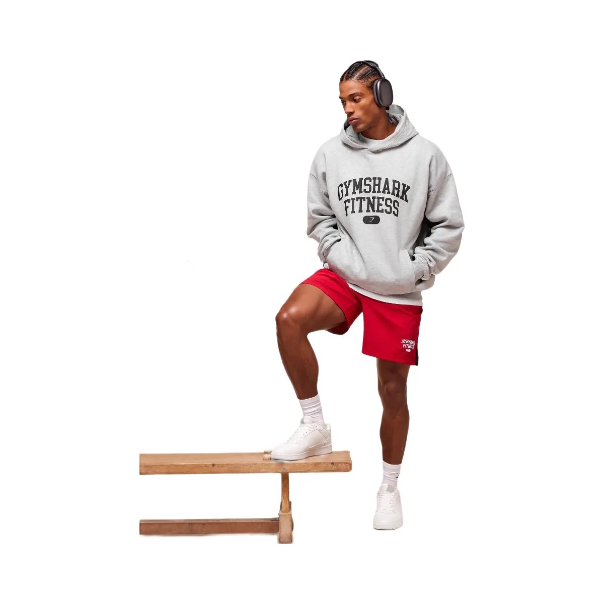 Gymshark Campus Hoodie - Light Grey Core Marl - HypeFly India View 2