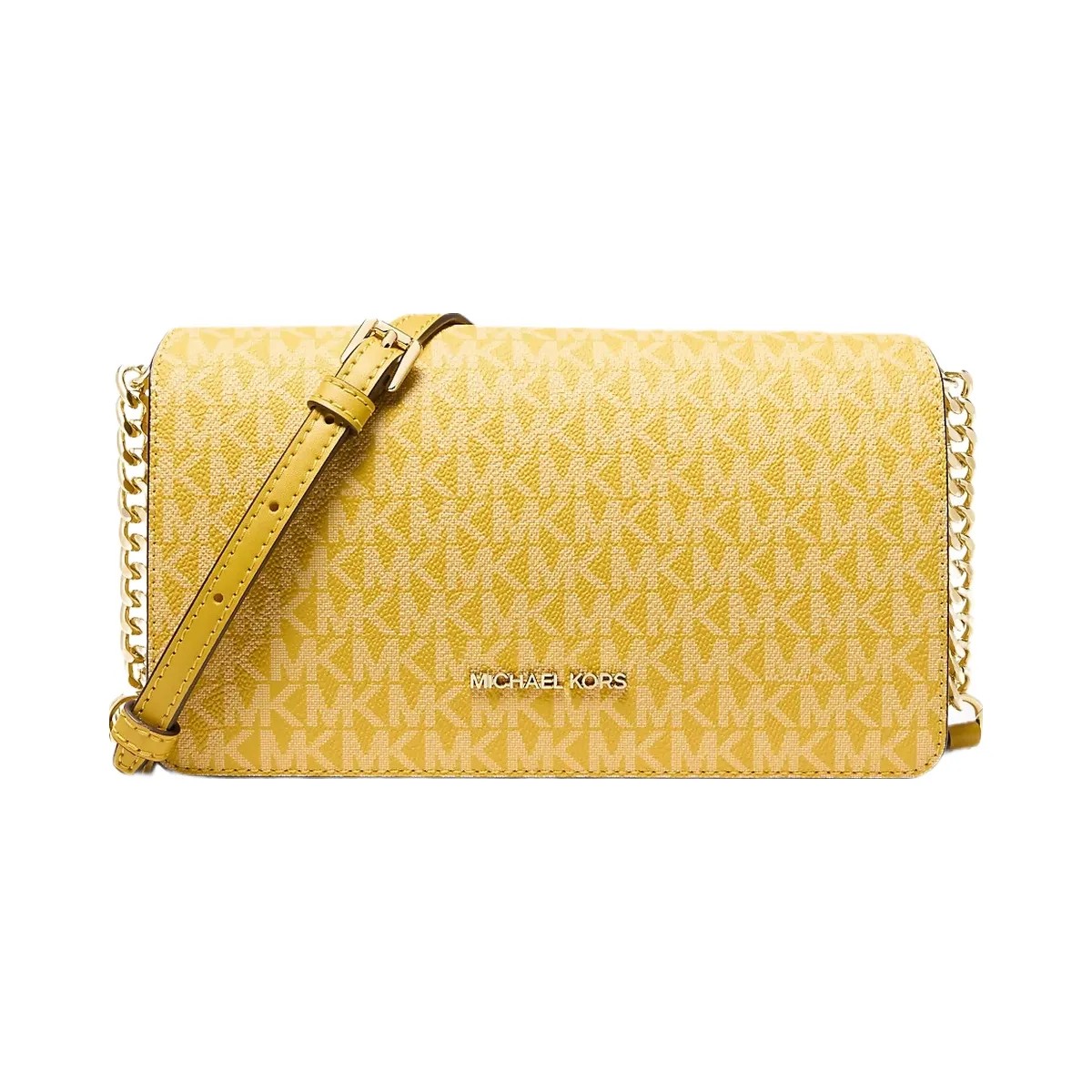 Michael Kors Jet Set Medium Signature Logo Crossbody Bag Honey - HypeFly India View 1
