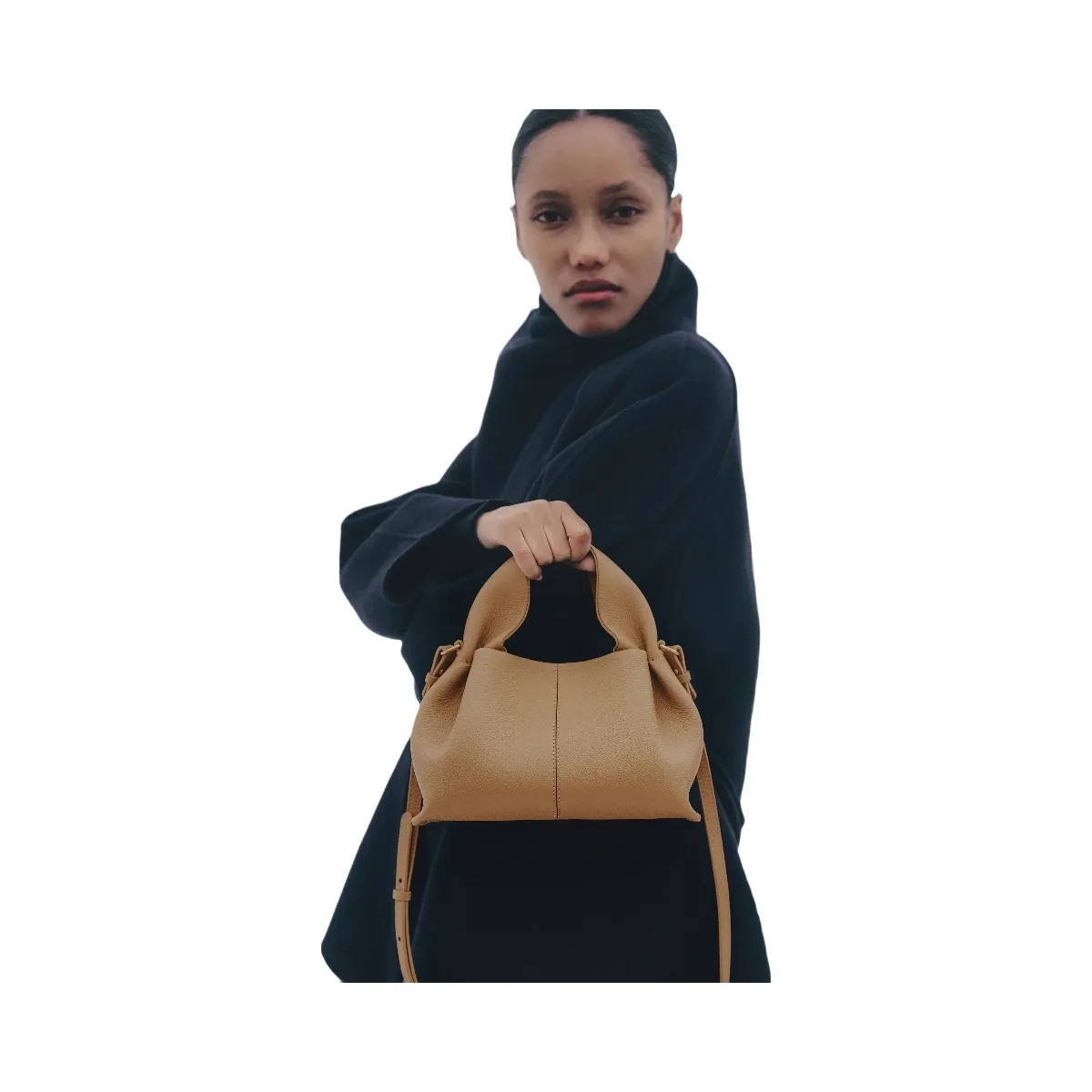 Polene Numero Neuf Mini Textured Ocher - HypeFly India View 2