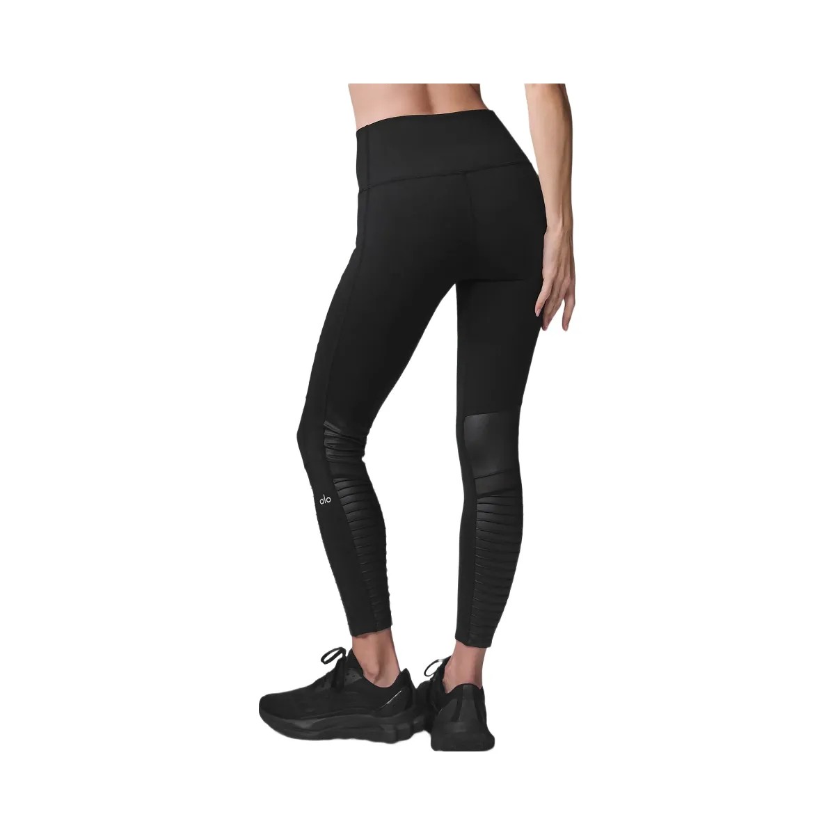 Alo Women's 7/8 High-Waist Moto Legging - Black - HypeFly India View 1