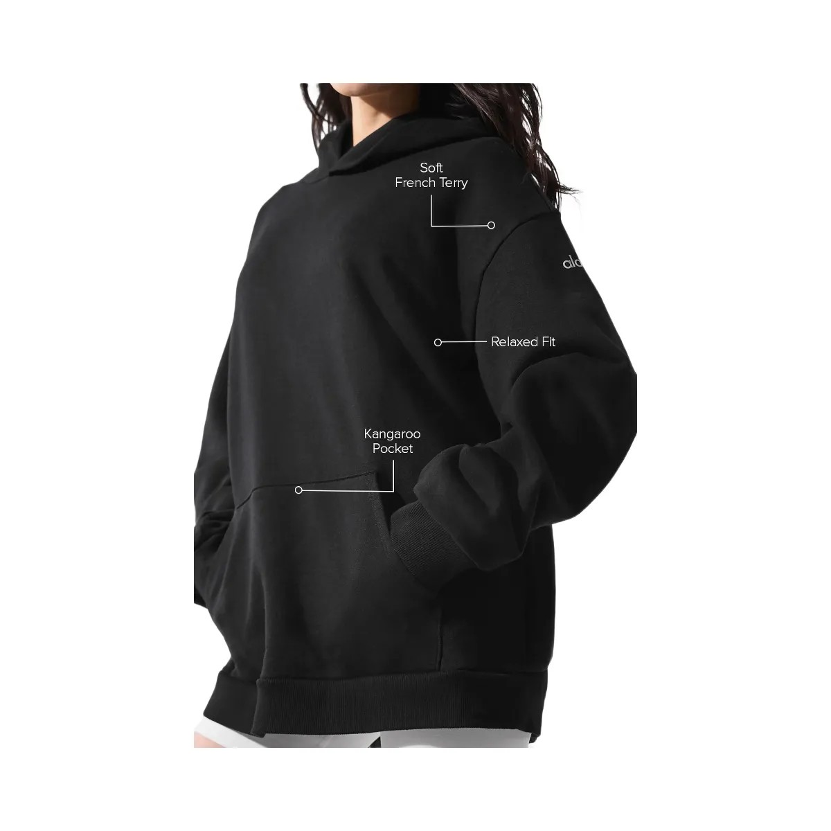 Alo Women's Chill Hoodie - Black - HypeFly India View 2