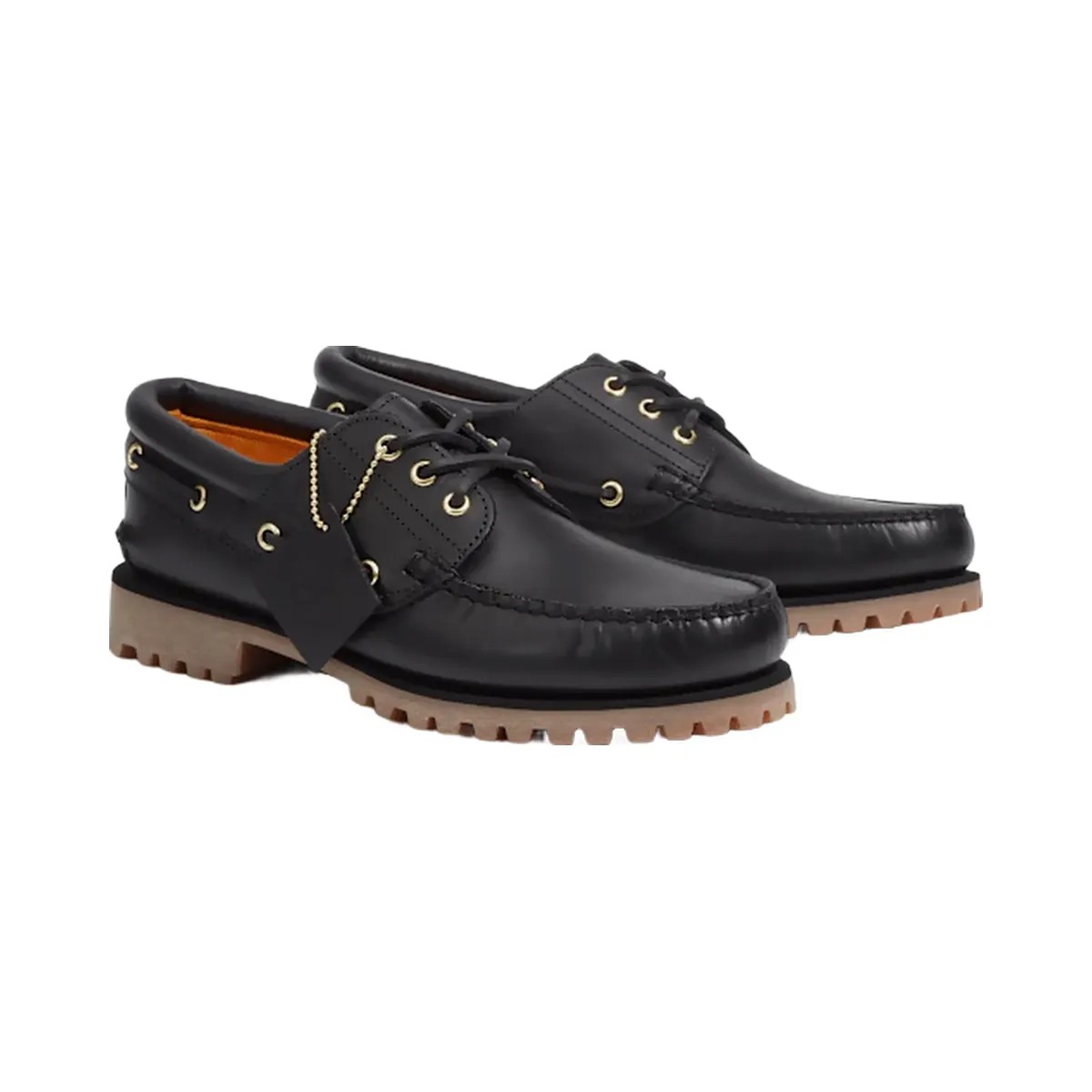 Timberland Authentic 3-Eye Lug Handsewn Boat Shoe Black Full-Grain Men'S - HypeFly India View 1