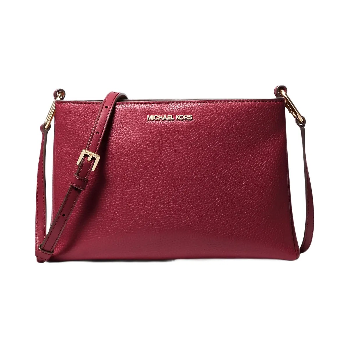 Michael Kors Trisha Medium Pebbled Leather Crossbody Bag Cherry - HypeFly India View 1